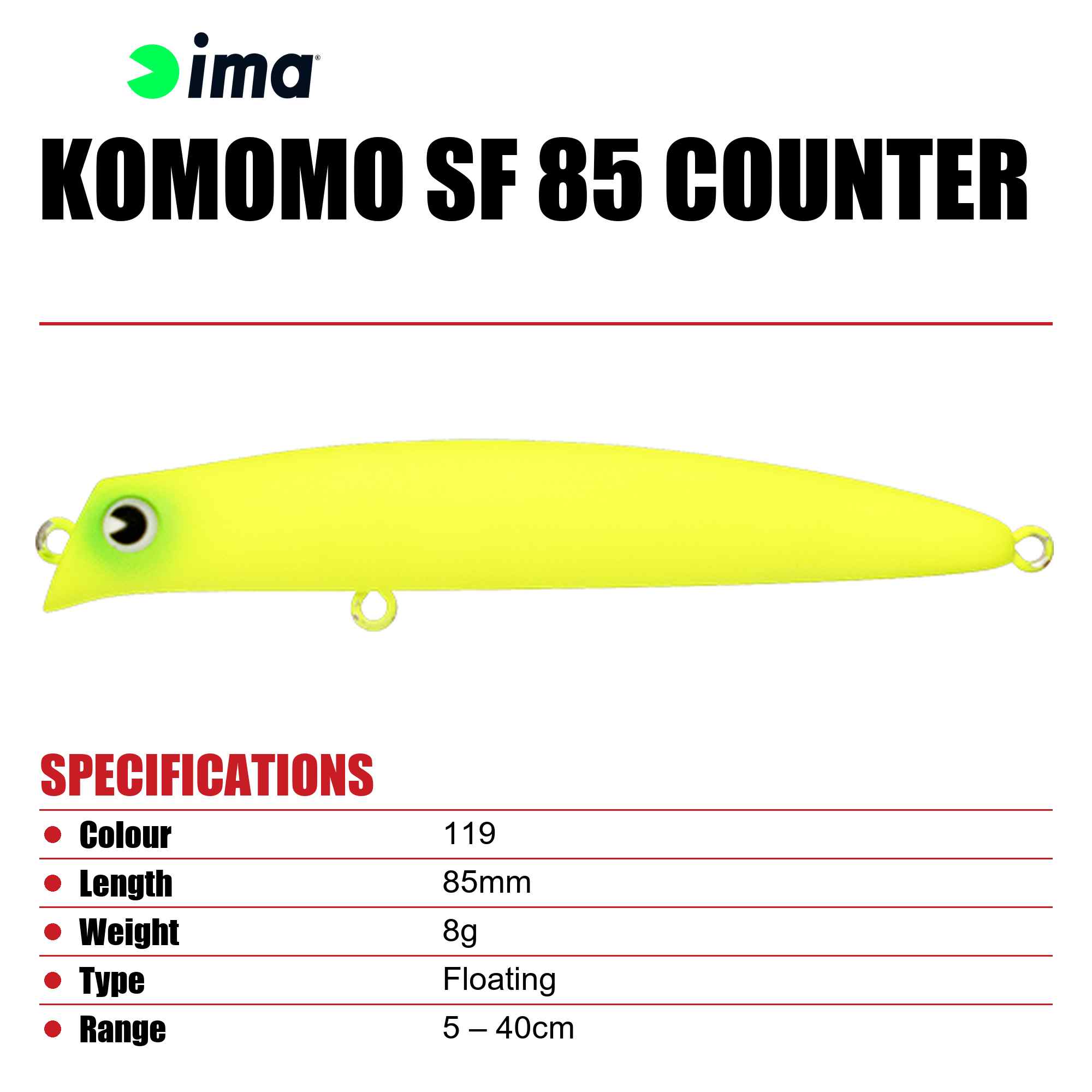 Ima Komomo SF 85 Counter Floating Lure 119 (5034)