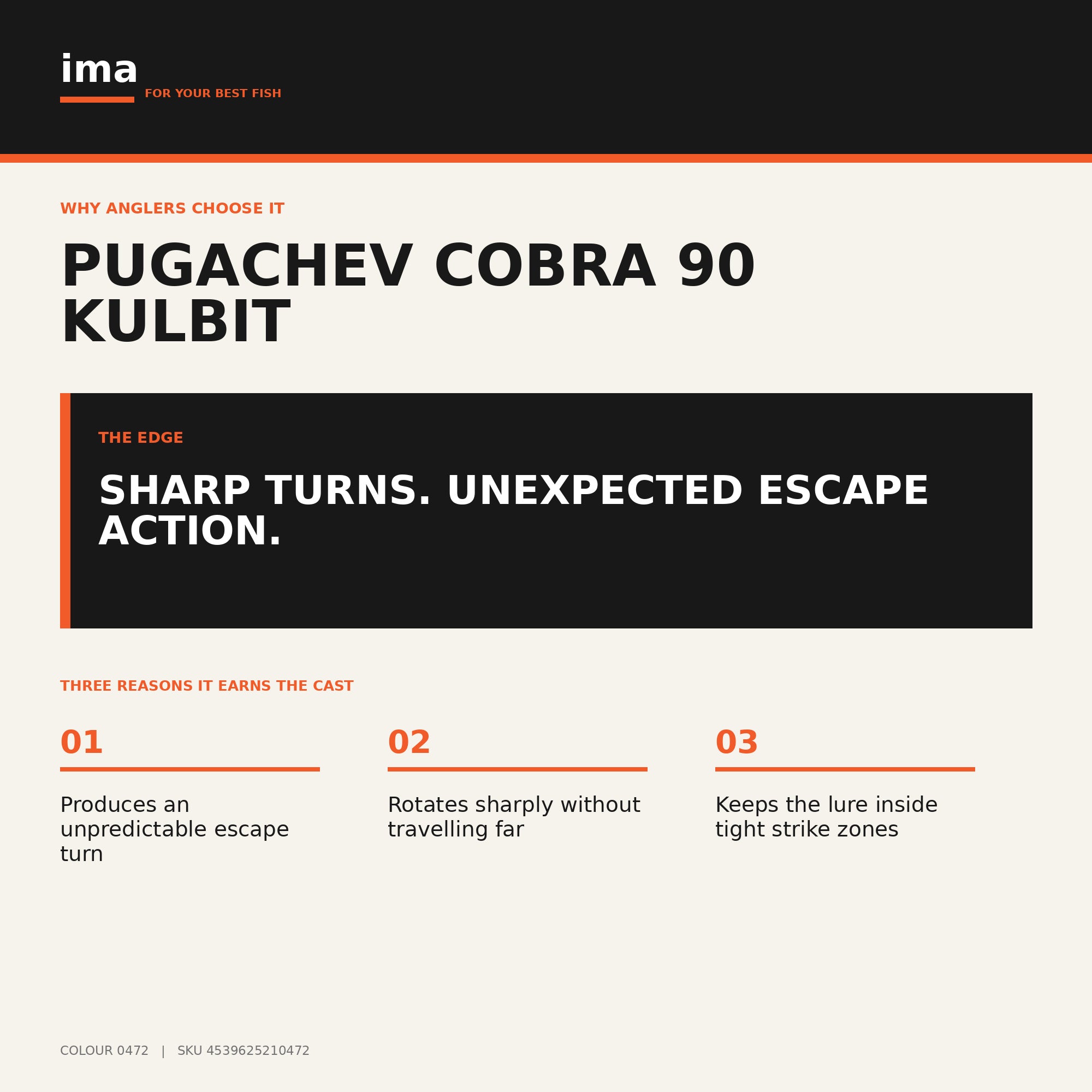 Ima Pugachev's Cobra 90 Kulbit Floating Lure X5461 (0472)