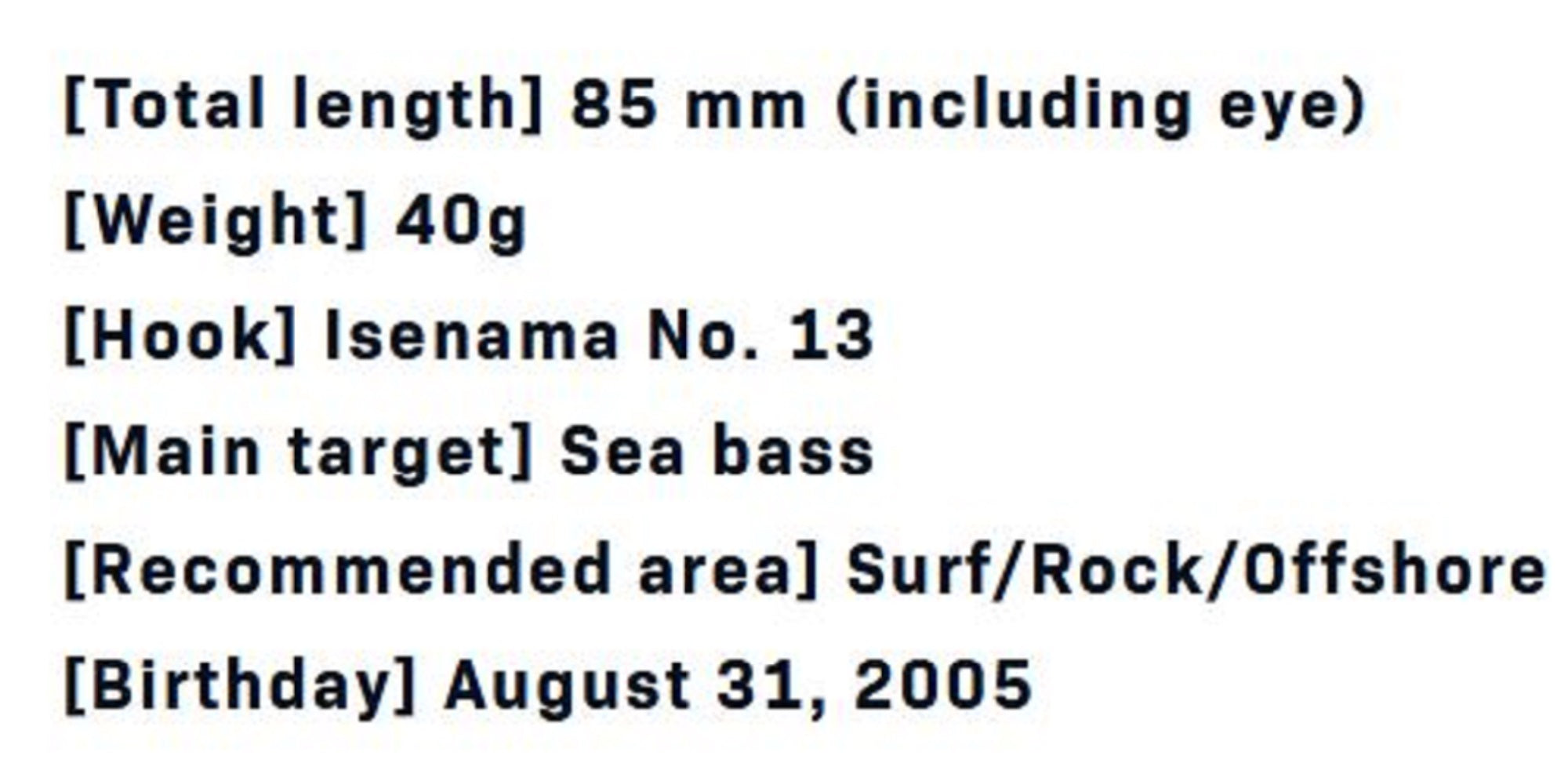 Ima Metal Jig Gun Kichi 40 grams Z3114 (1188)