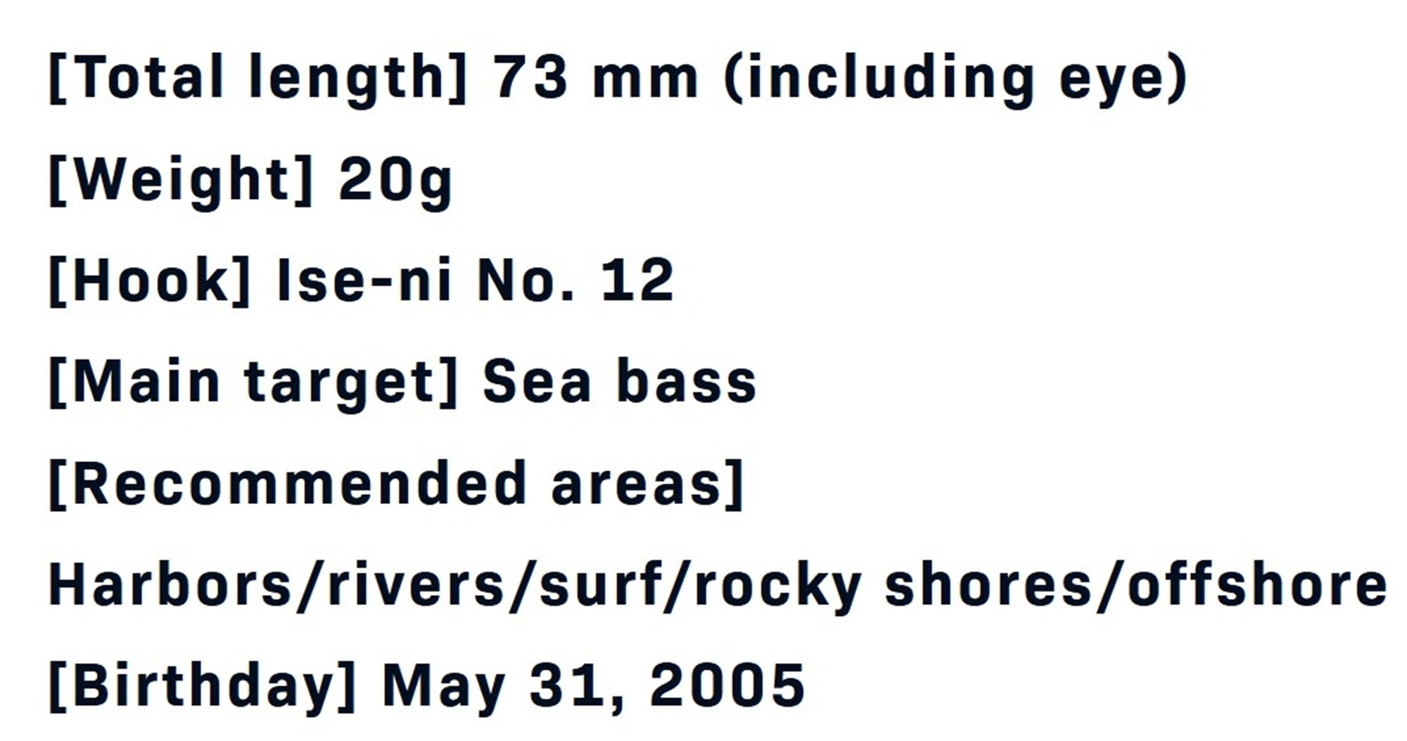 Ima Metal Jig Gun kichi 20 grams Z3198 (4288)