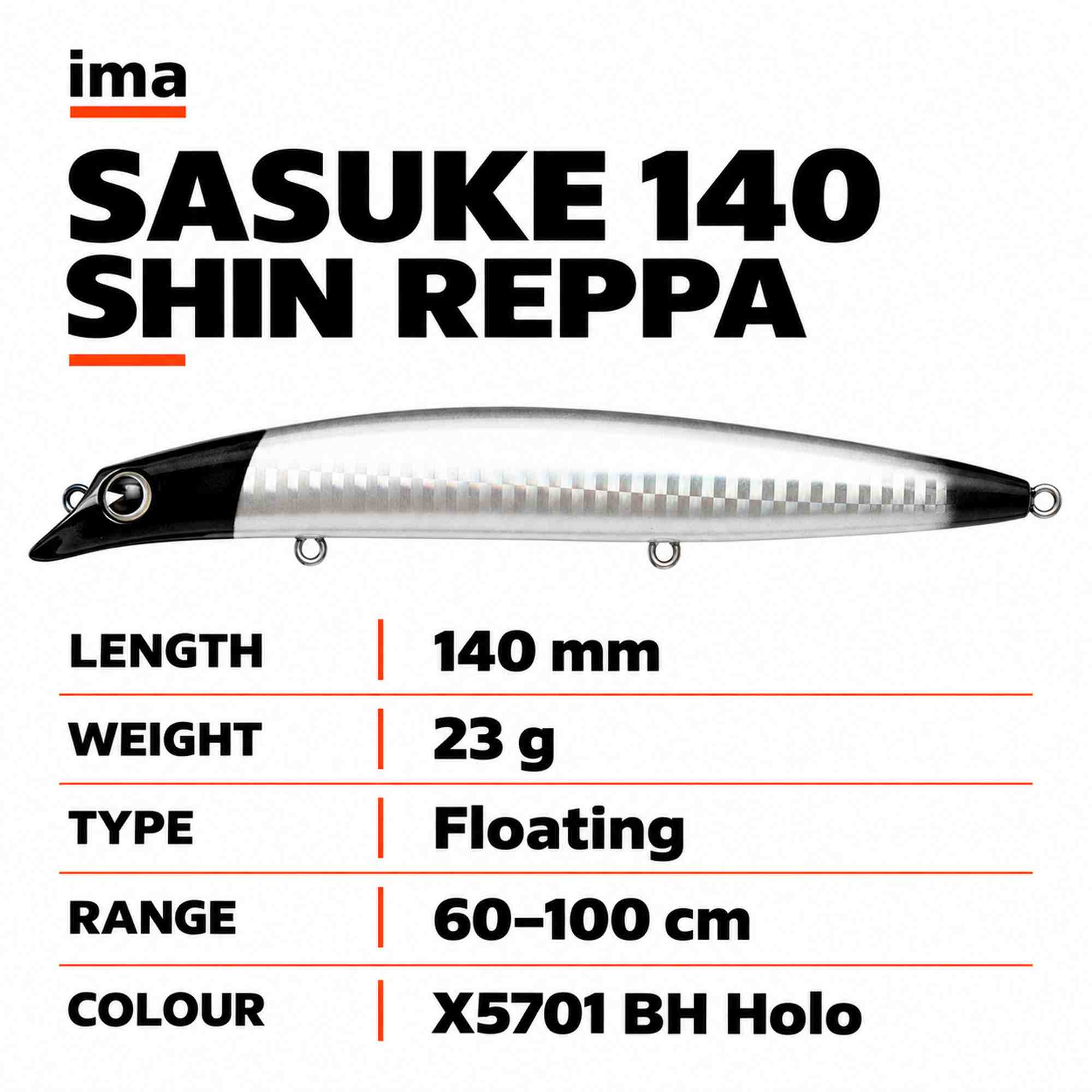Ima Sasuke 140 Shin Reppa Floating Lure X5701 (5490)