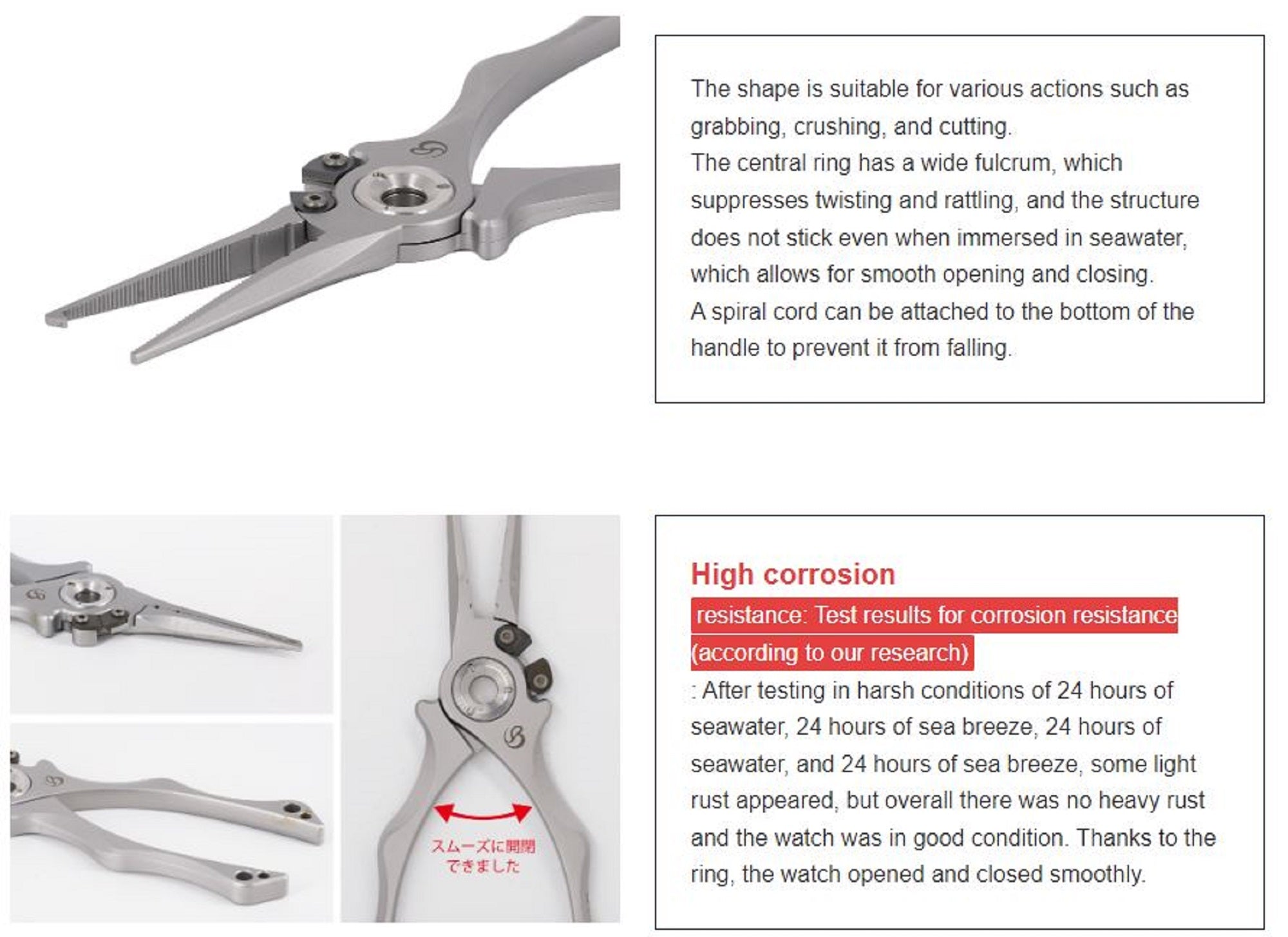 Belmont MP-261 Pliers SUS Titanium Coated 198 x 58mm 205 grams Black (2614)