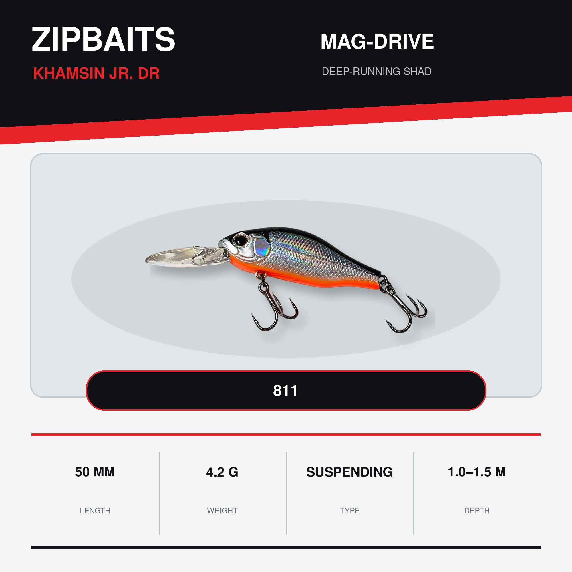 Zipbaits Khamsin JR. DR 50mm Suspend Lure 811 (6717)
