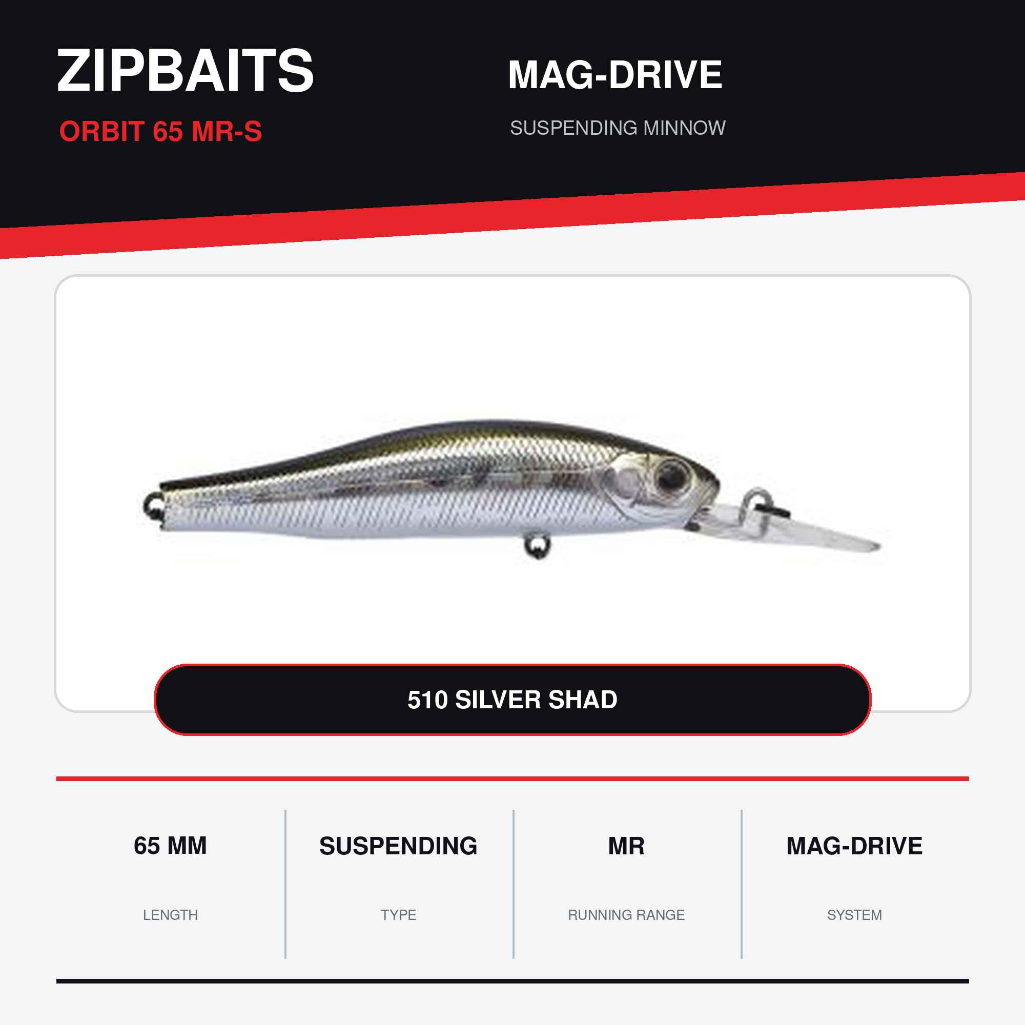 Zipbait Orbit 65MR-S Suspend Lure 510 (0088)