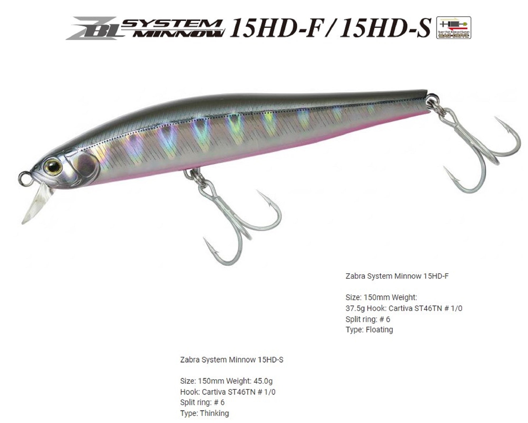 Zipbaits ZBL System Minnow 15 HDS Sinking Lure 907 (7284)