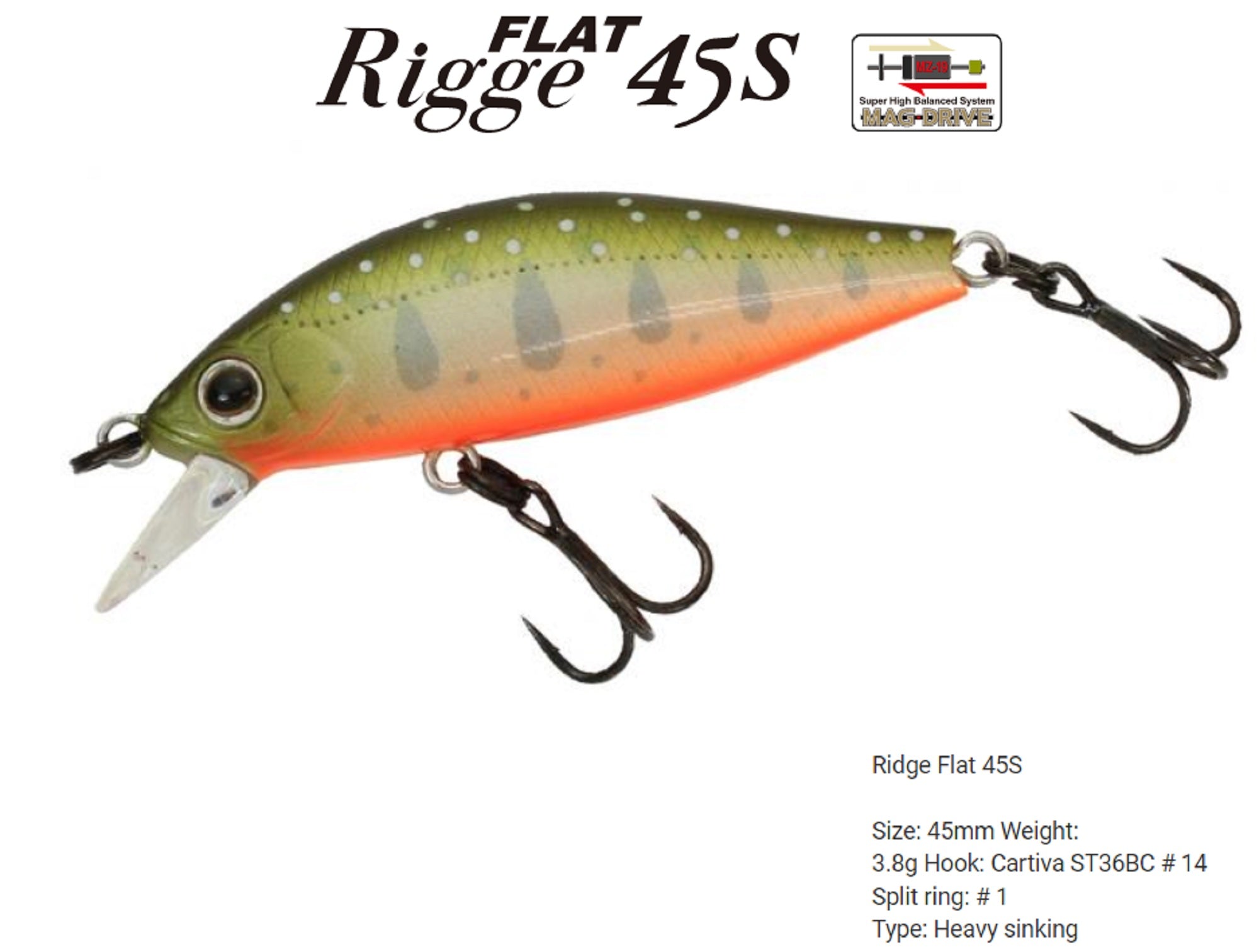 Zipbaits Rigge Flat Heavy 45S Sinking Lure 446 (9612)