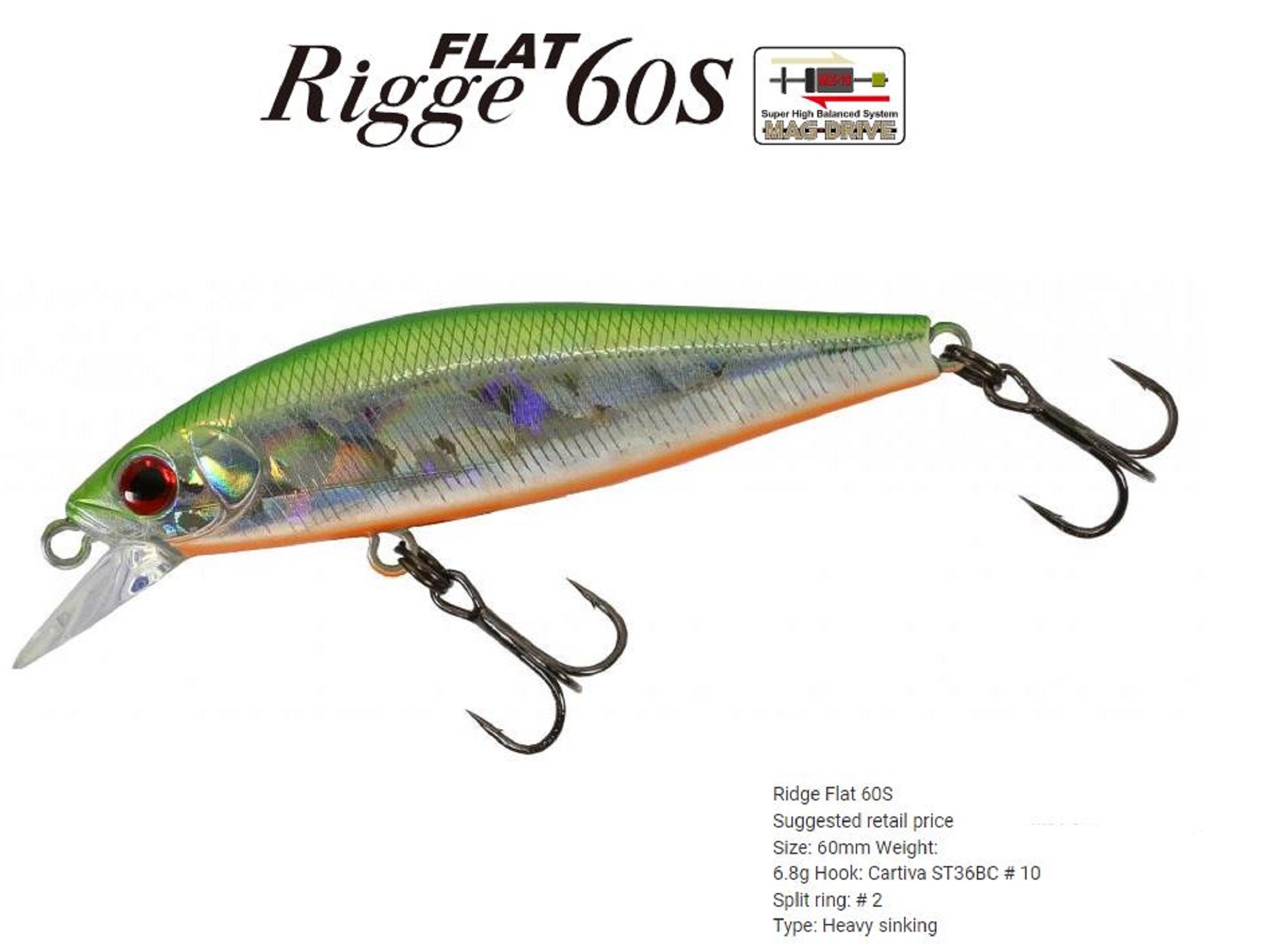 Zipbaits Rigge Flat Heavy 60S Sinking Lure 810 (2115)
