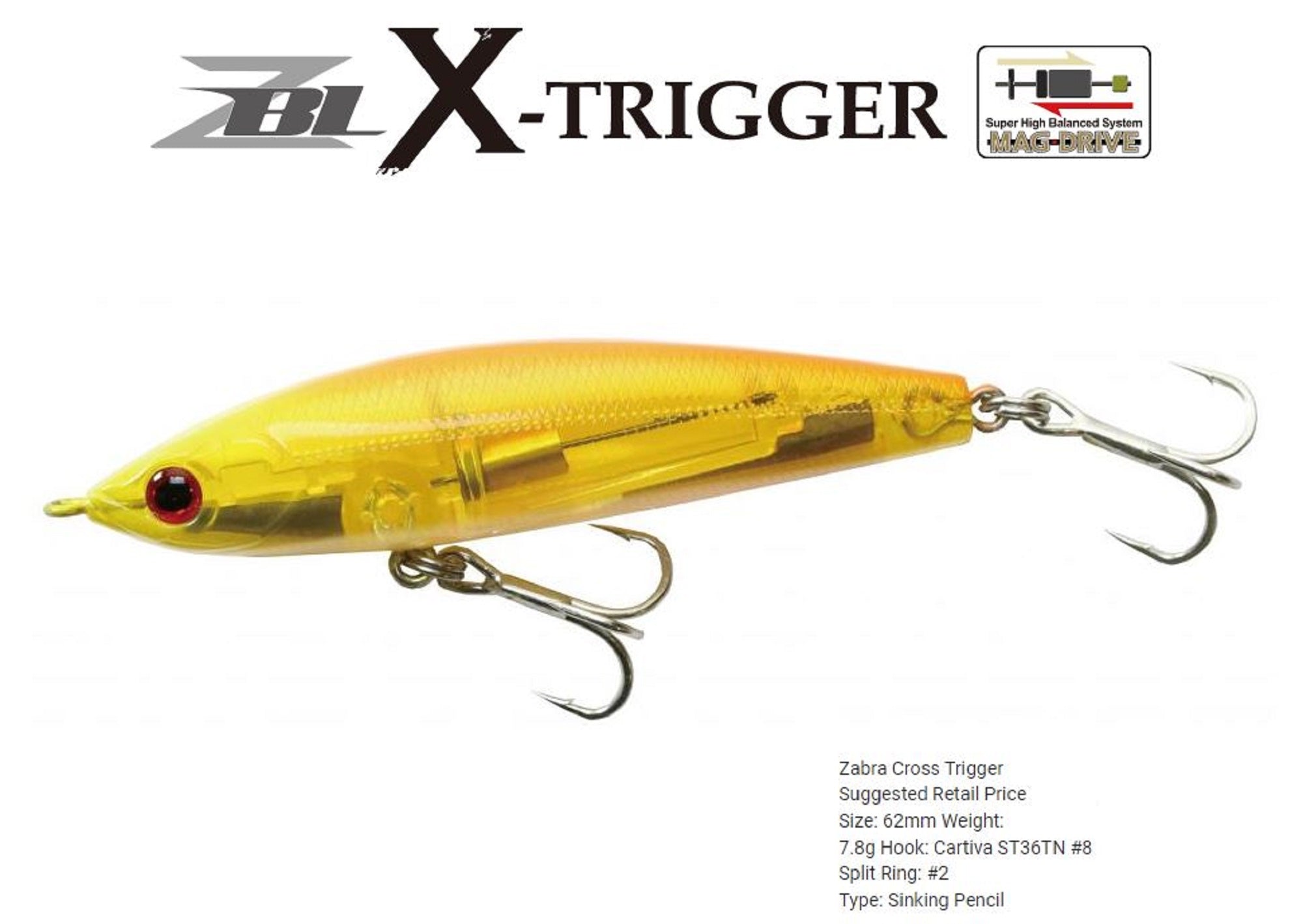 Zipbaits ZBL X Trigger 62 Pencil Sinking Lure 718 (1077)