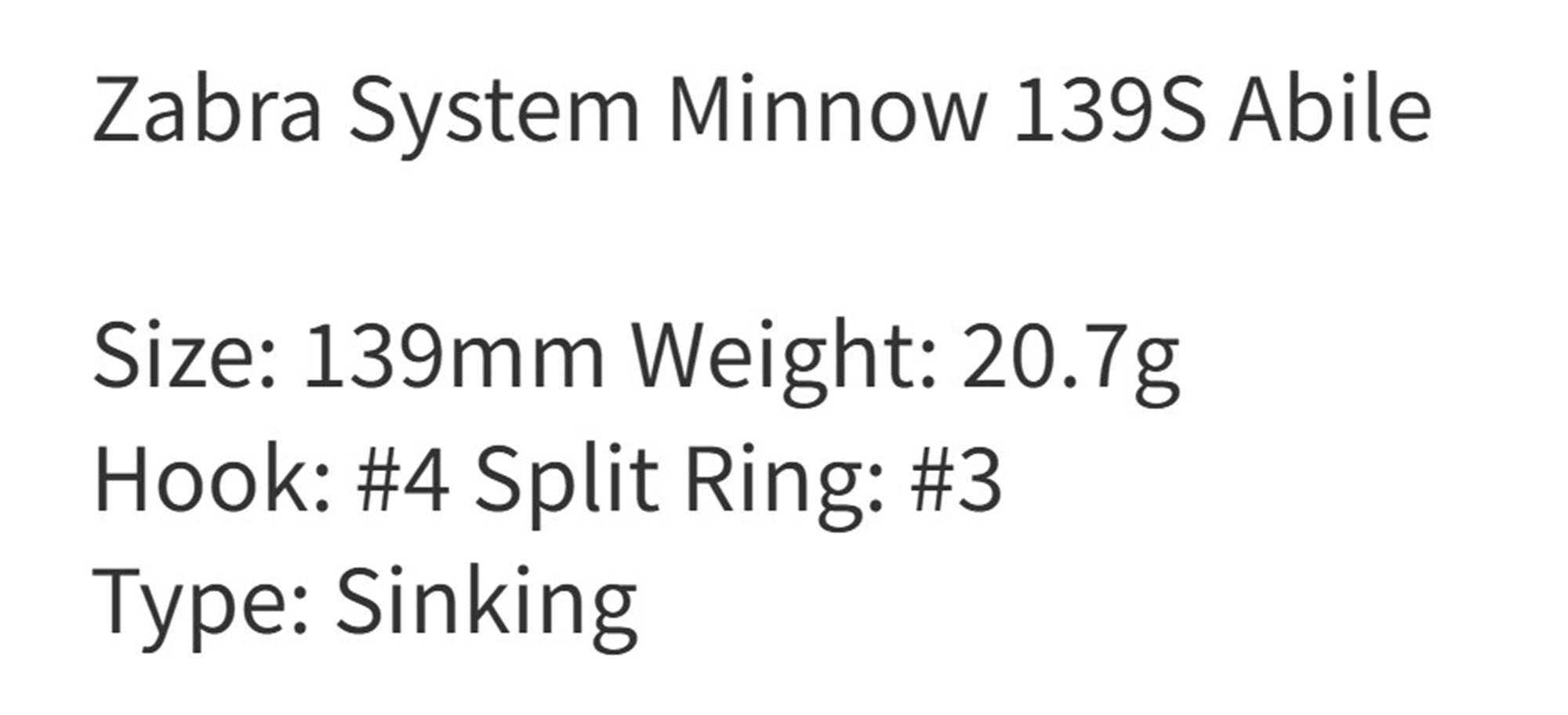 Zipbaits ZBL System Minnow 139S Abile Sinking Lure 659 (4102)