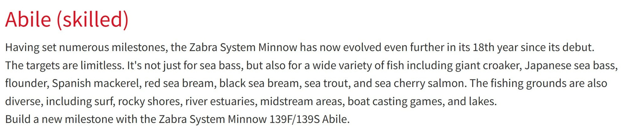 Zipbaits ZBL System Minnow 139S Abile Sinking Lure 659 (4102)