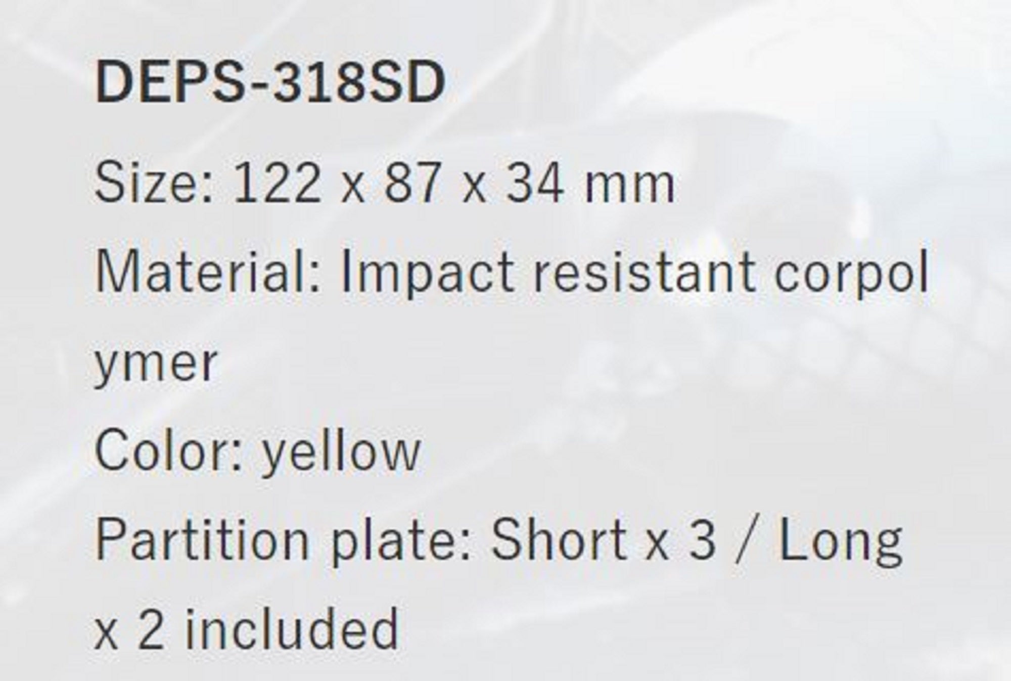 Deps 318 SD Tackle Lure Box Case Original 122 x 87 x 34 mm Yellow (4128)