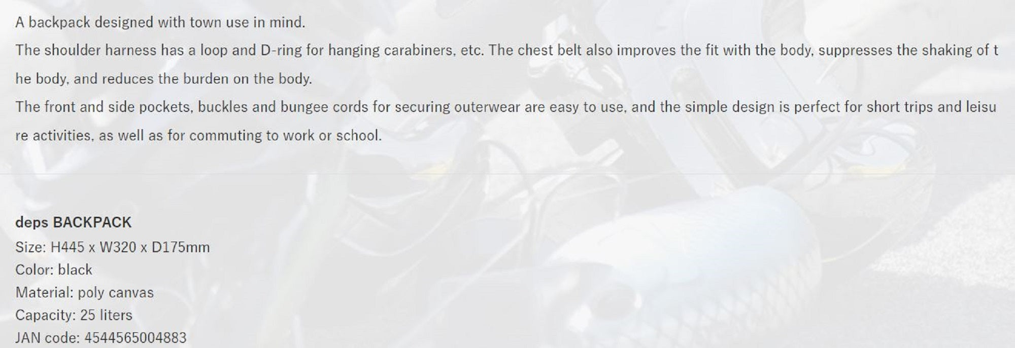 Deps Back Pack 25 Litres 445 x 320 x 175 mm (4883)