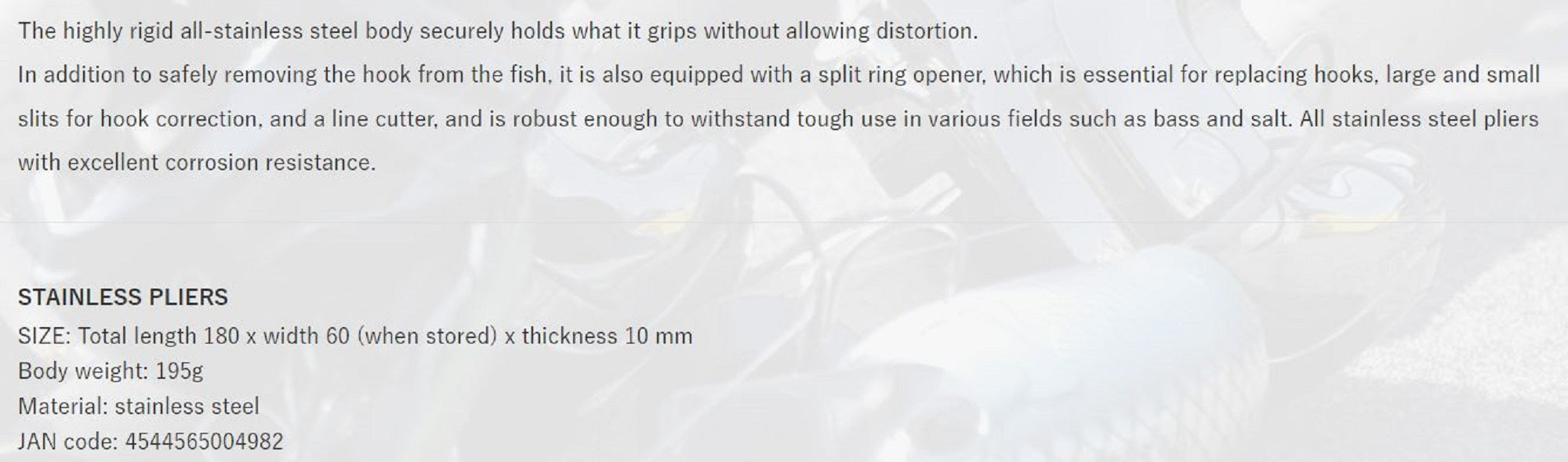 Deps Pliers Stainless Steel Split Ring 3-5 180mm 195grams (4982)