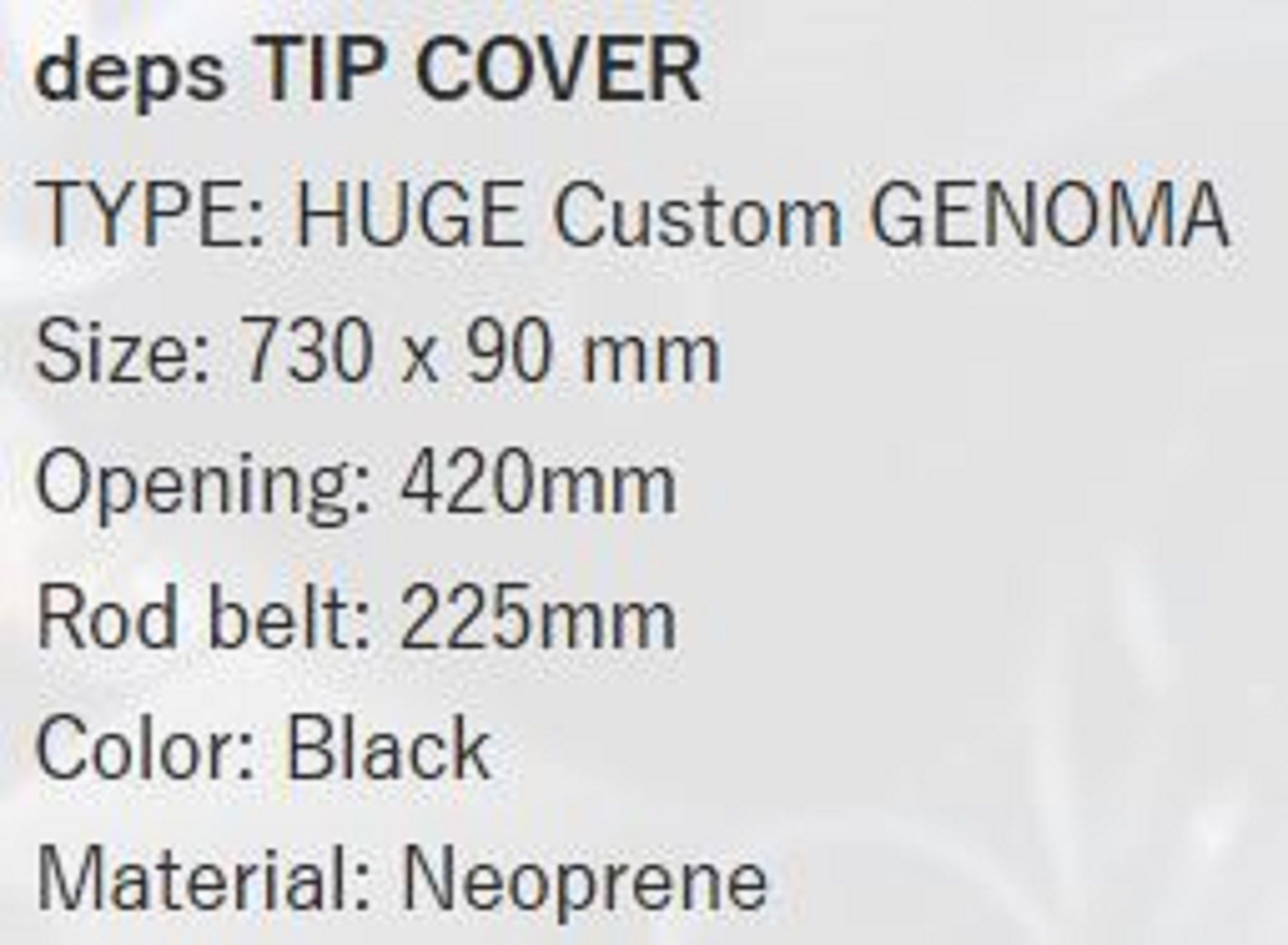 Deps Rod Tip Cover Huge Custom 730 x 90 mm Genoma (5125)