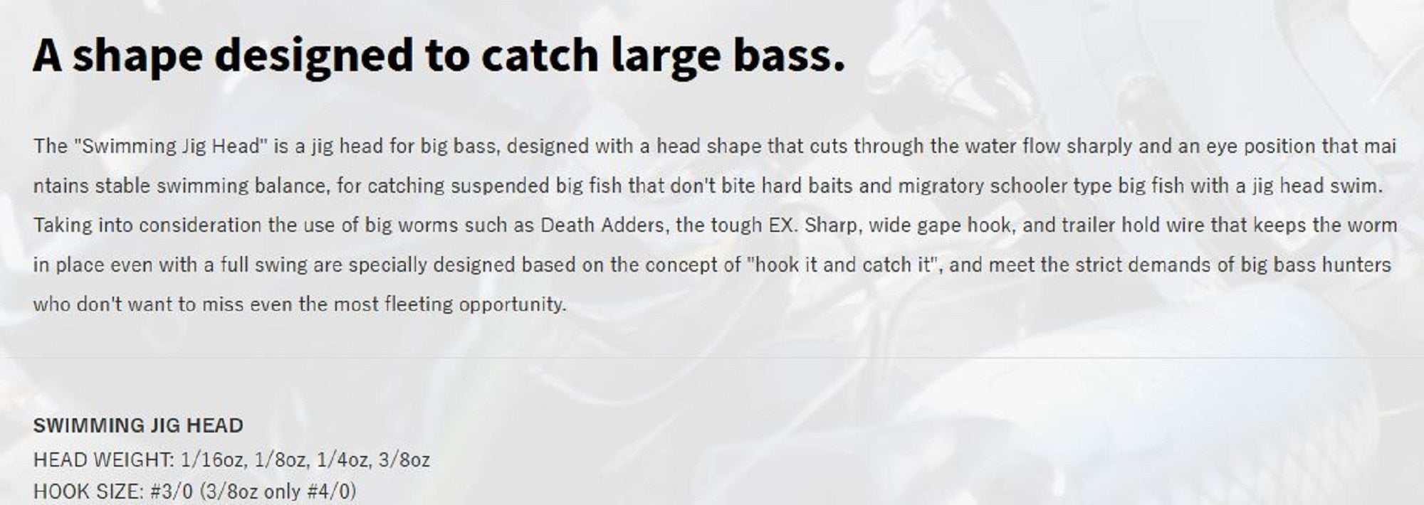 Deps Swimming Jighead 1/8 oz Size 3/0 , 4 piece per pack (0022)