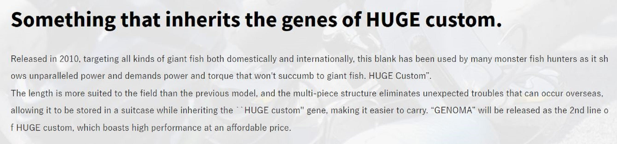 Deps Rod Baitcast Huge Custom Genoma HG2-58RF 3 piece (2728)