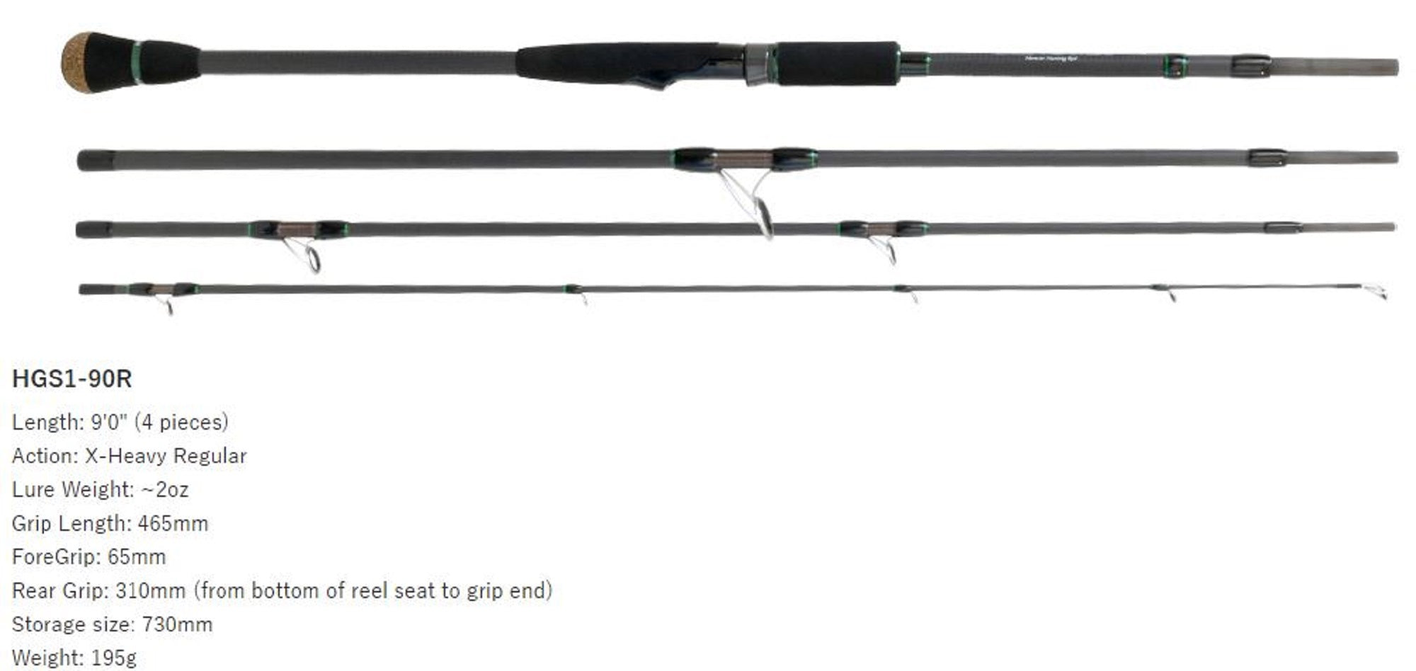 Deps Rod Spinning Huge Custom Genoma HGS1-90R 4 piece (2759)