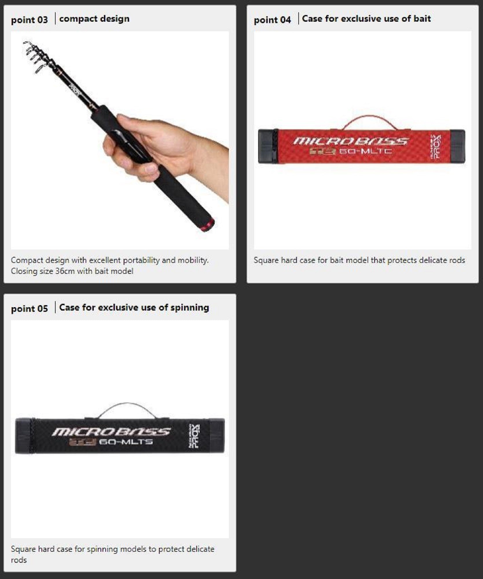 Prox Rod Baitcast MBT60MLTC 1.83m Microbus TE Telescopic (4379)