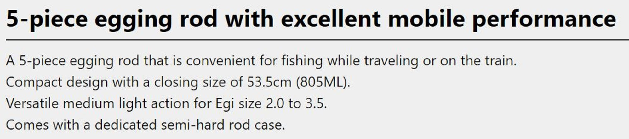 Prox Spinning Rod EPS805ML Eginger Pack 5 piece rod (6168)