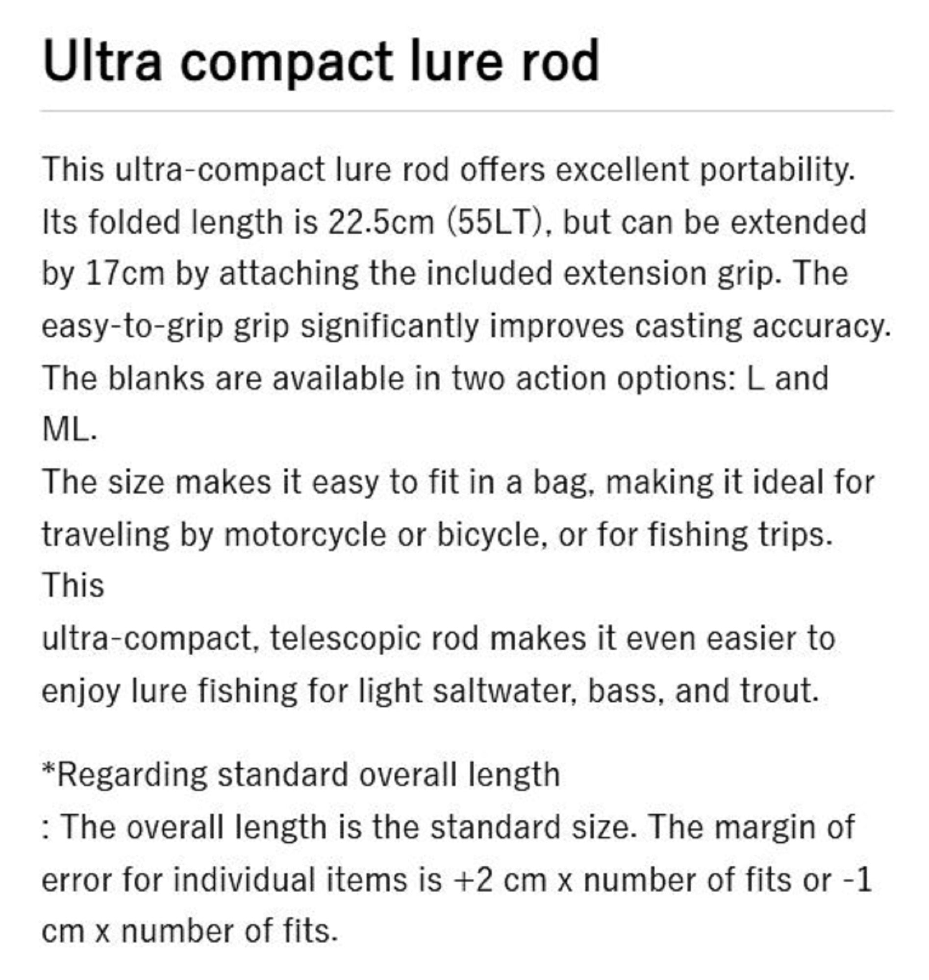 Prox Viceo Rod Spinning TSHS55LT 1.65m Tele Shorty SE Telescopic (6960)