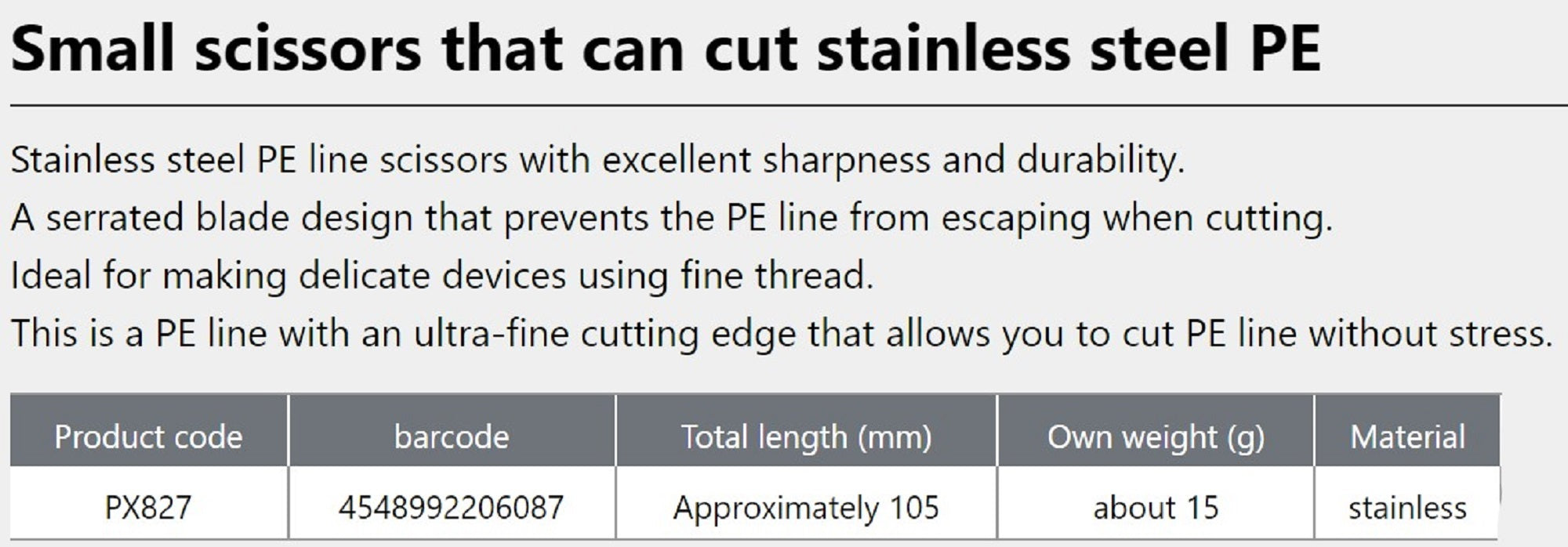 Prox PX827 Scissors .P.E Line 10.5 cm (6087)