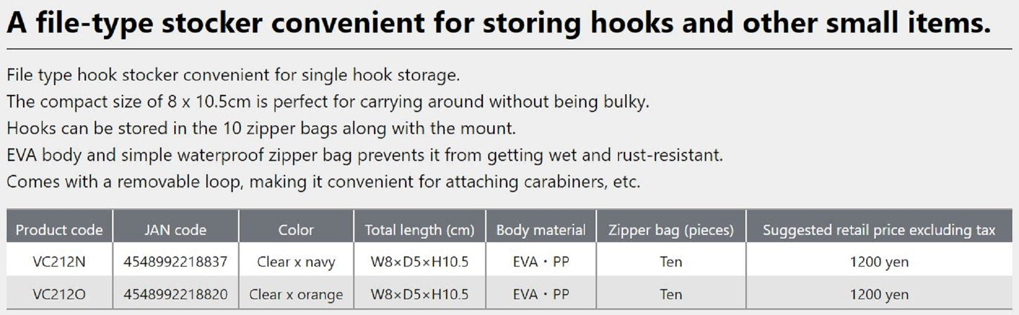 Prox Viceo VC212O File Hook Stocker W8 x D5 x H10.5 cm Orange (8820)
