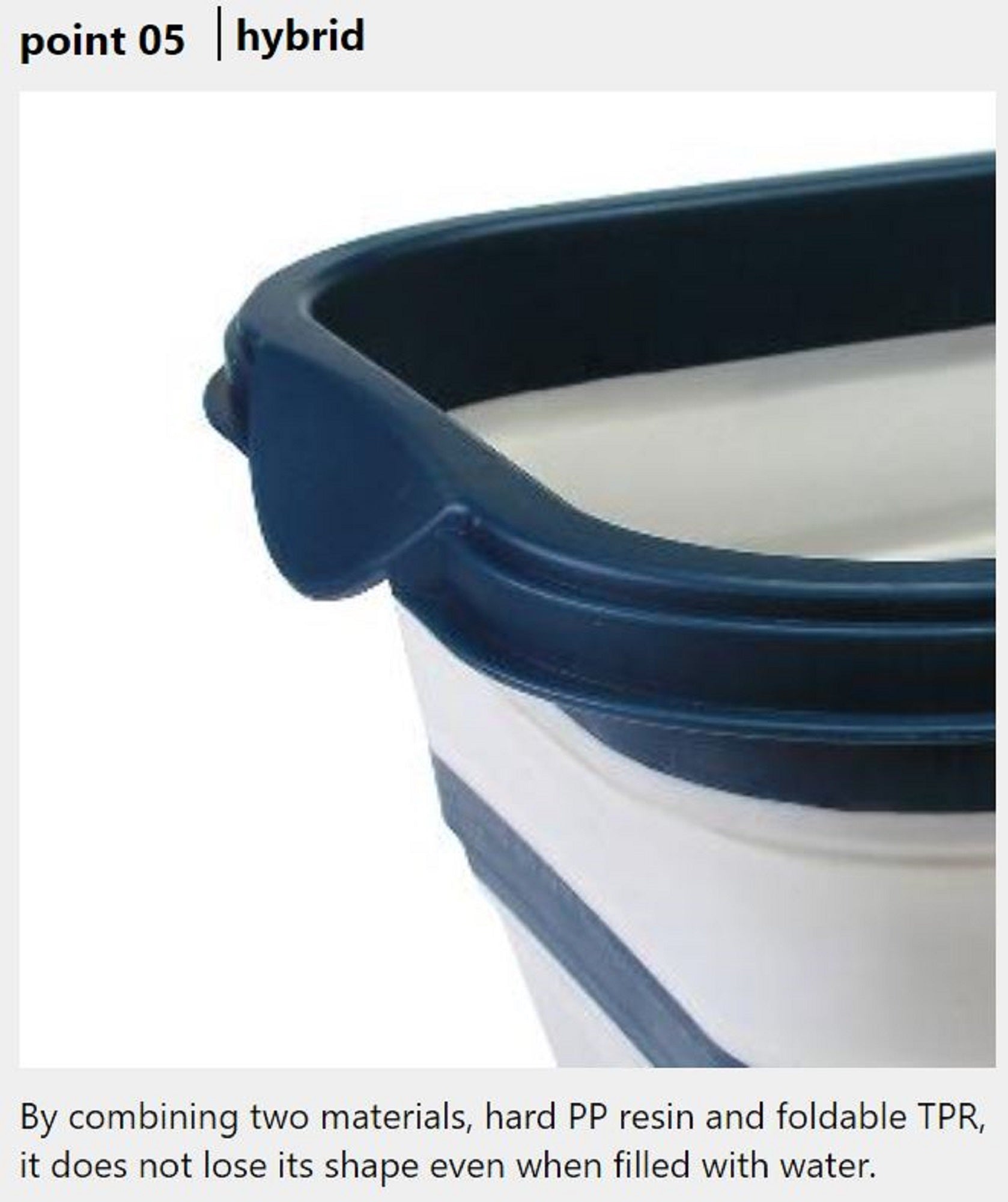 Prox Viceo VC21345N Folding Bucket 44 x 31 x 23 cm Navy (8936)