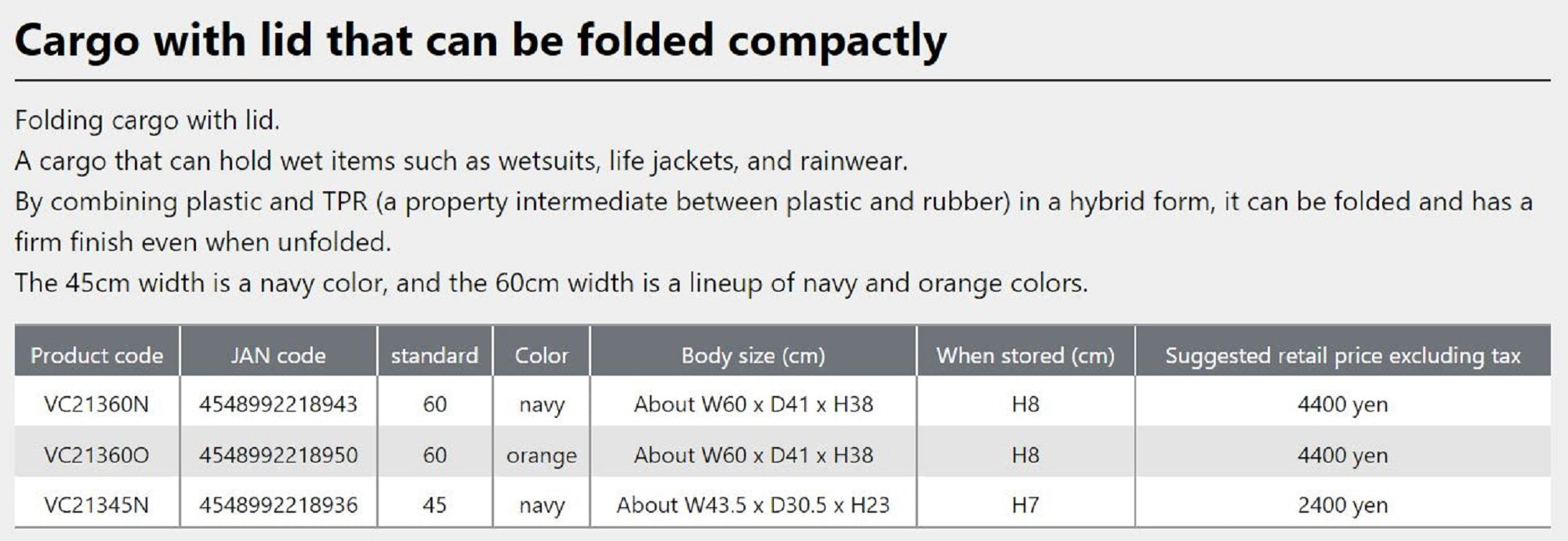 Prox Viceo VC21360N Folding Bucket 60 x 41 x 38 cm Navy (8943)