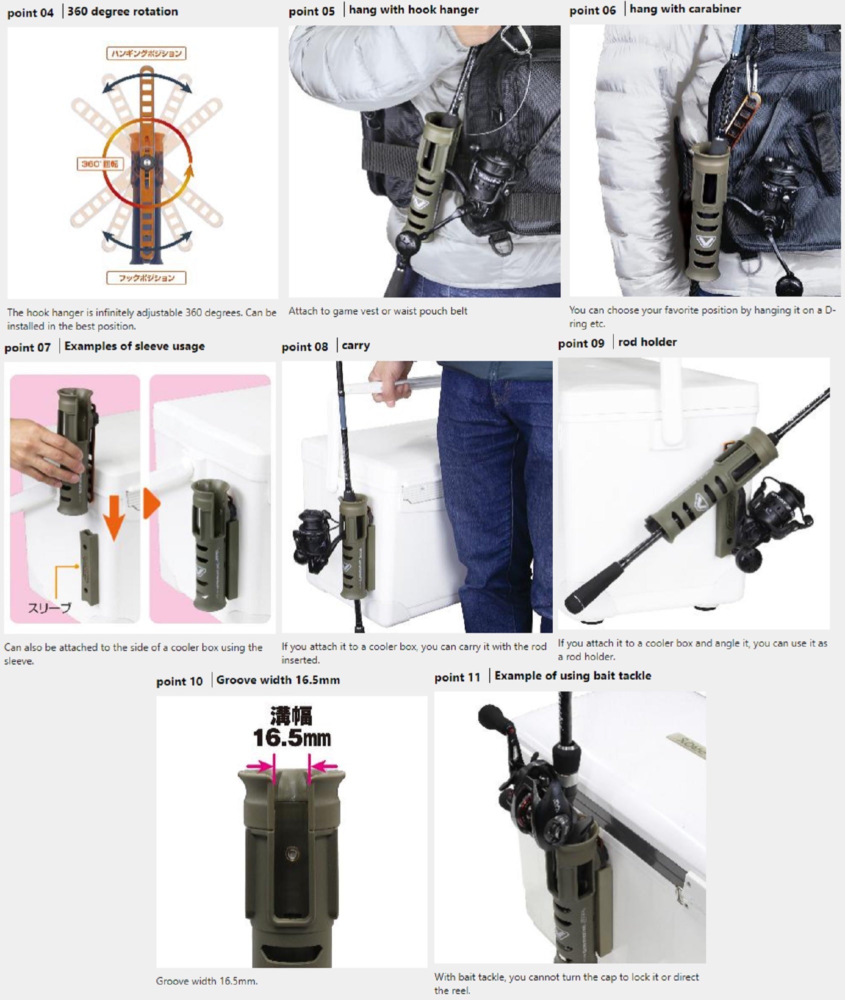 Prox Viceo VC305O Rod Holster Turn Lock Multi Use Olive (1806)
