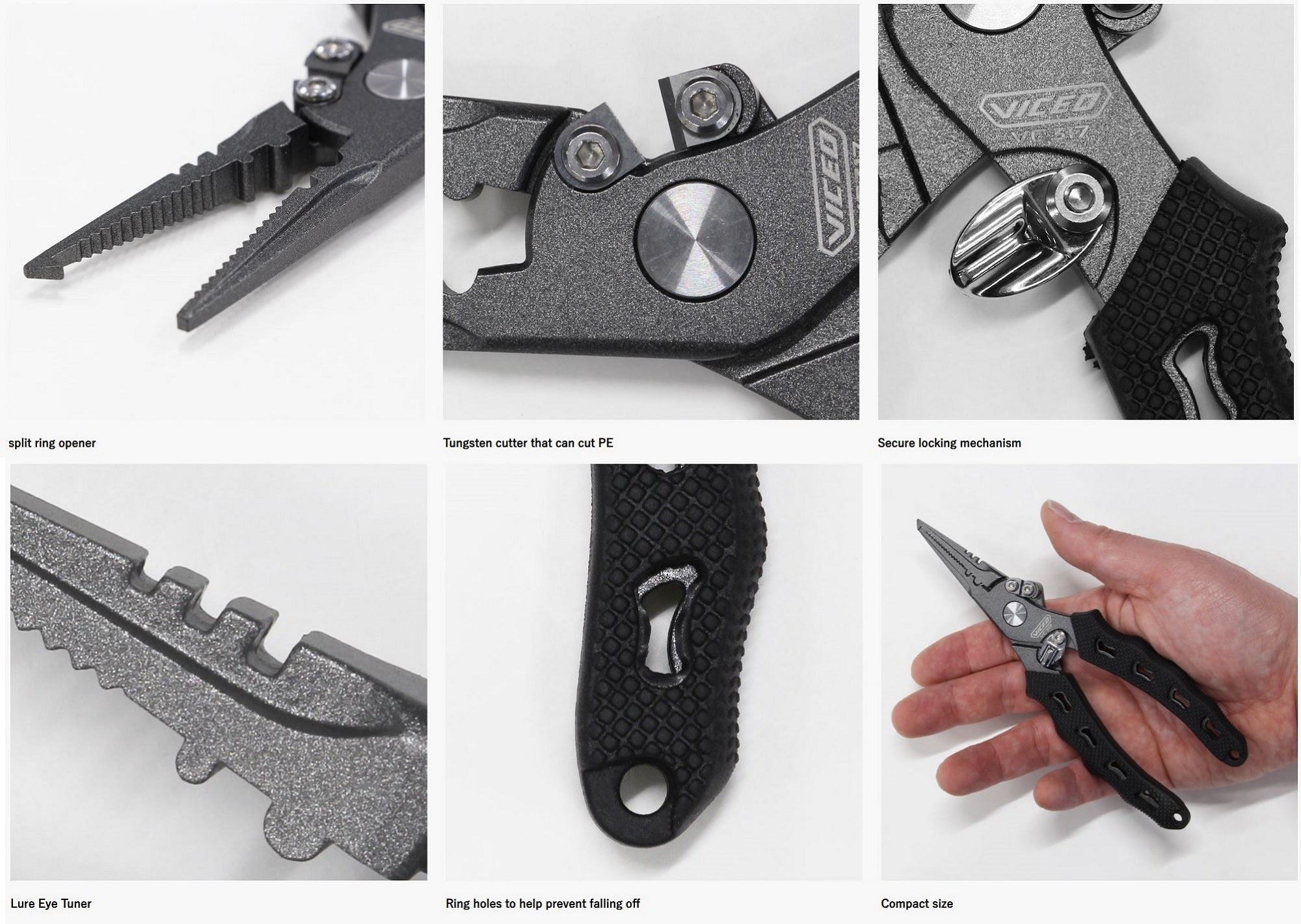 Prox Viceo VC317K Split Ring Plier Stainless Fluorine 165mm Black (3152)