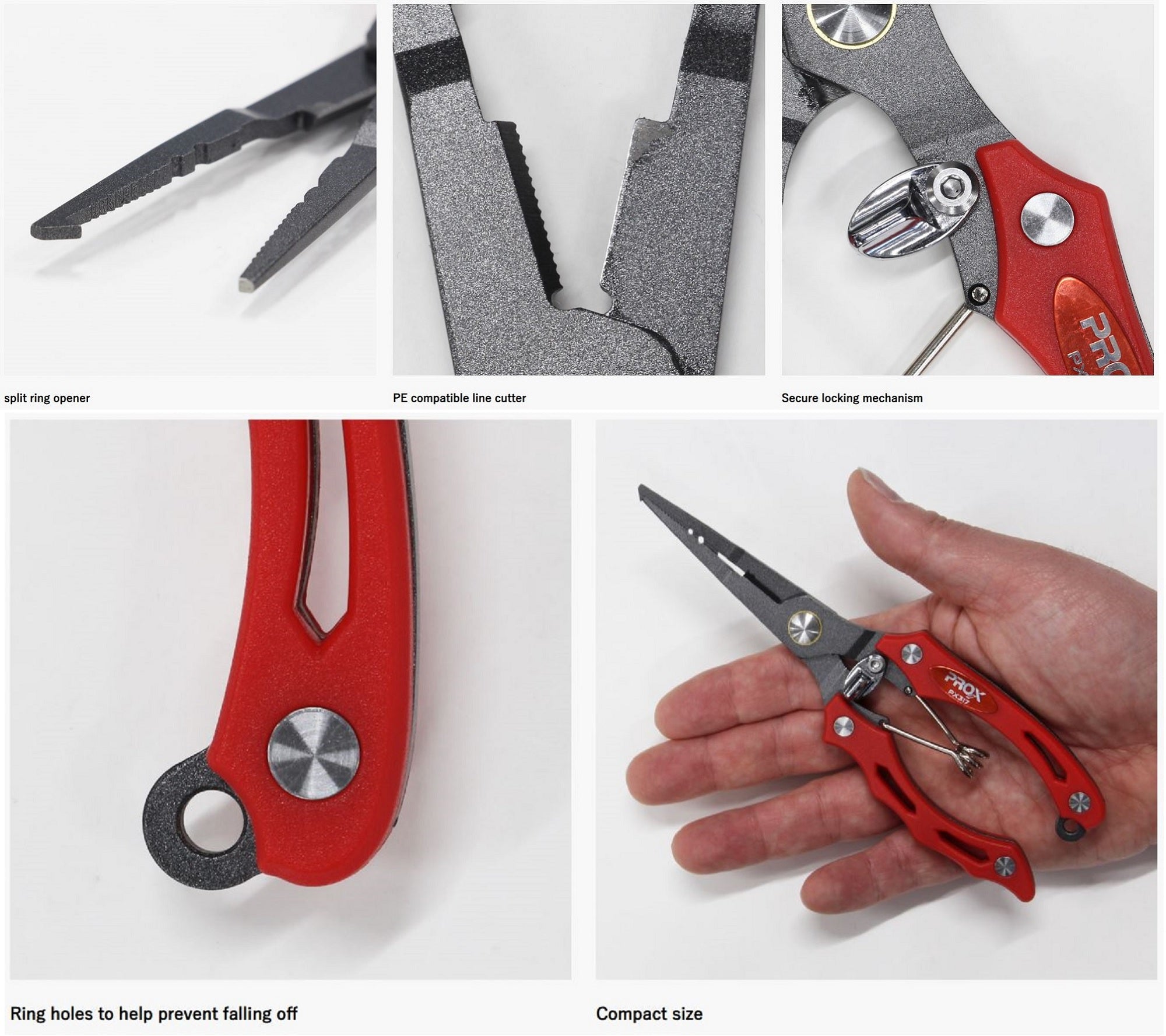 Prox PX317R Plier Stainless Steel Fluorine Coated 165mm Red (3169)