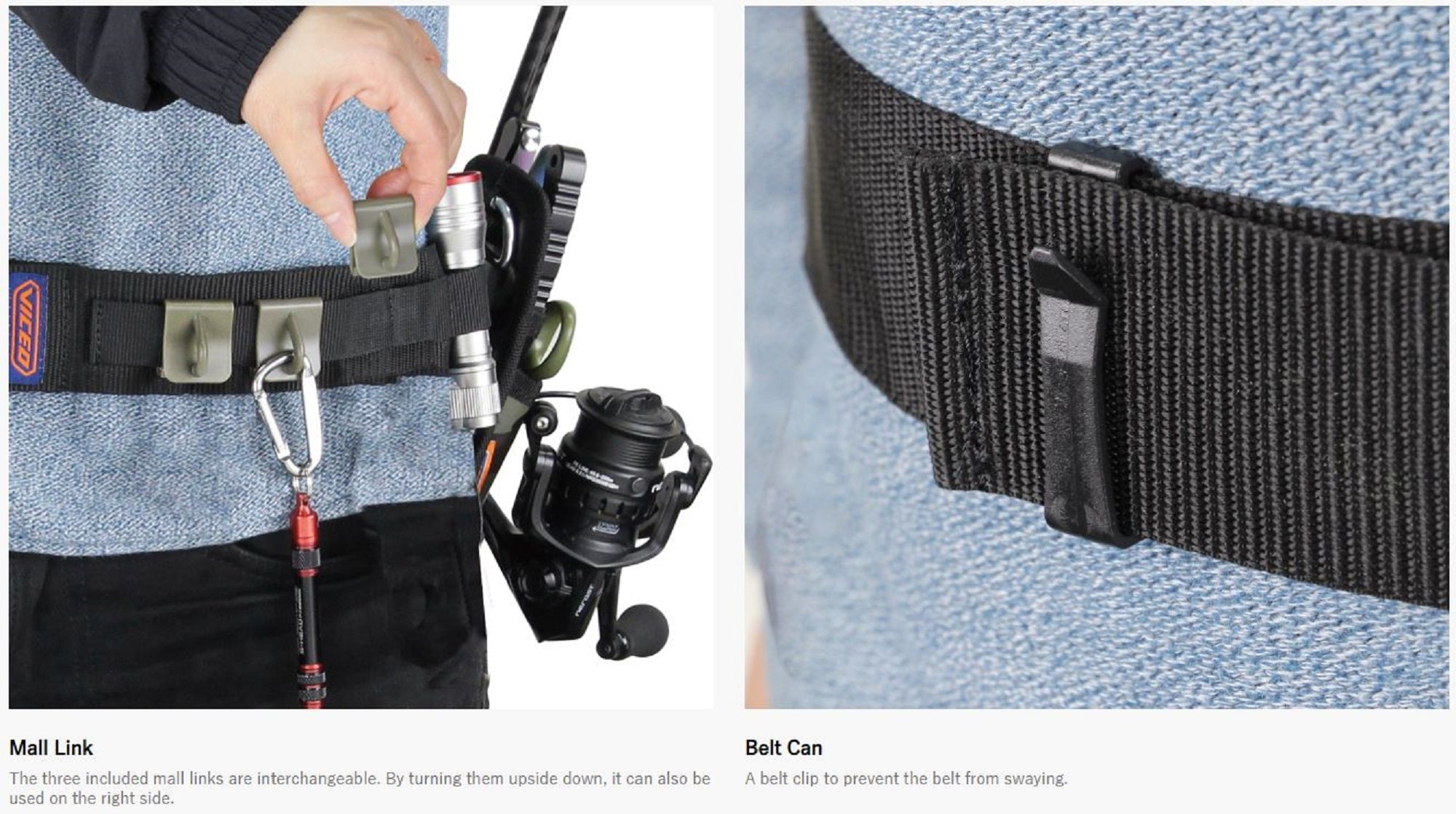 Prox VC306K Adjustable Fishing Belt Cord 2.2m 50x130mm Black (4692)