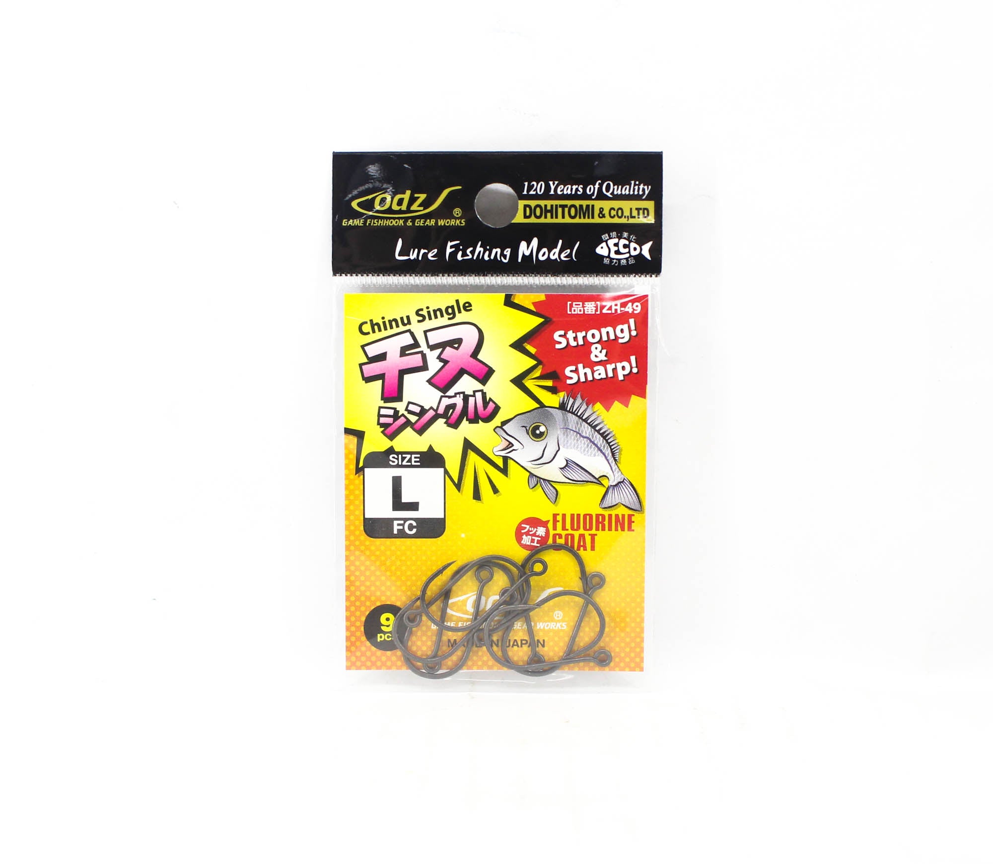Sale ODZ ZH-49 Chinu Single Hook Size L 9/pack (0807)