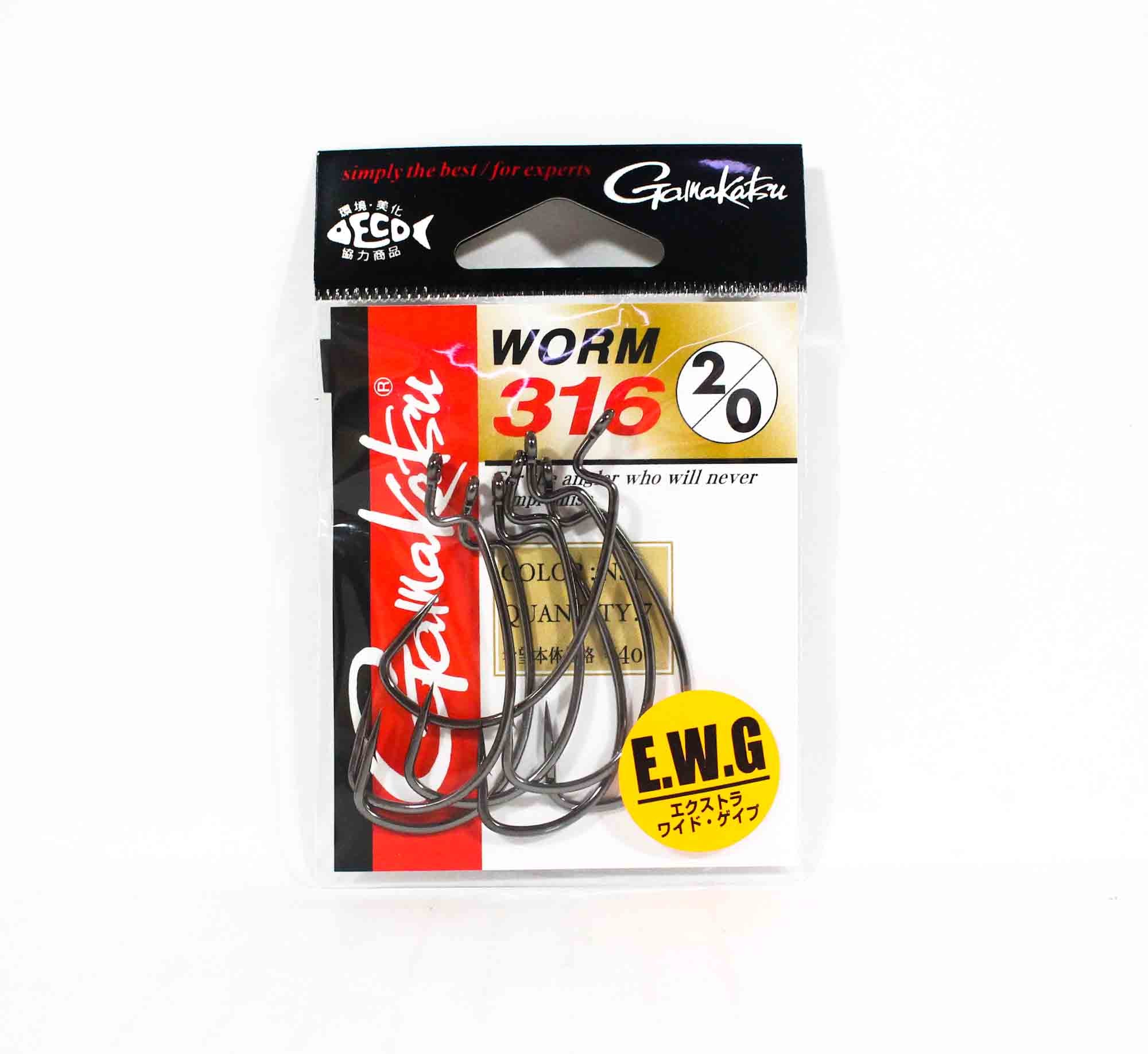 Gamakatsu 66009 Worm 316 Worm Hook Size 2/0 ,7 Per pack (8446)