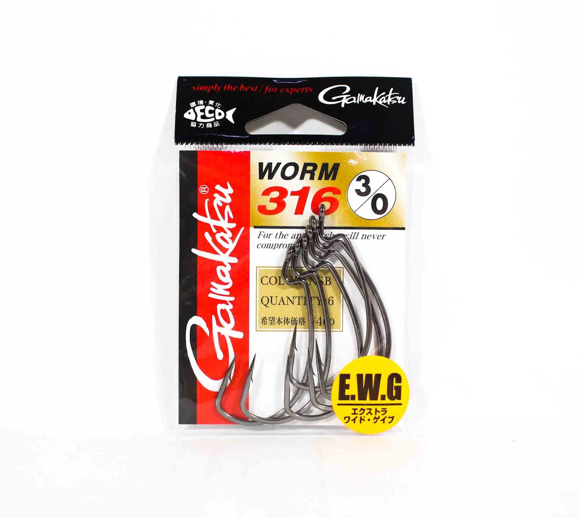 Gamakatsu 66009 Worm 316 Worm Hook Size 3/0 ,6 Per pack (8453)