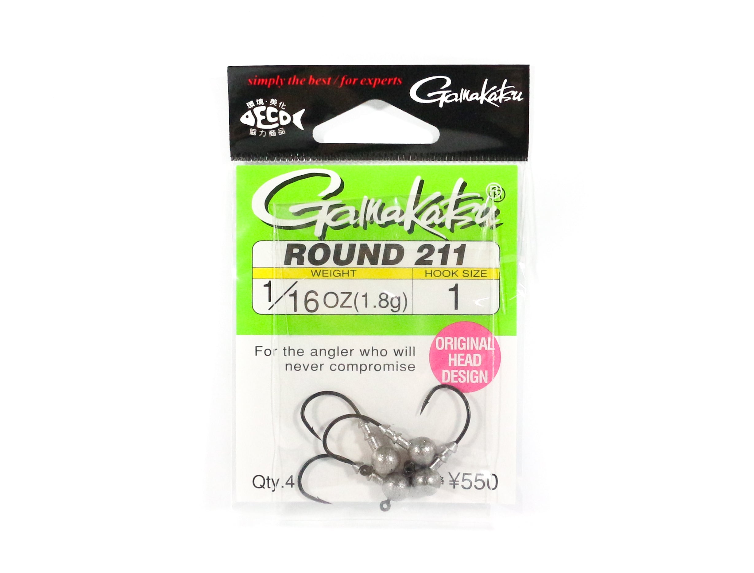 Gamakatsu 66205 Jig Head Round 211 1.8 grams Size 1 ,4 Per pack (0234)