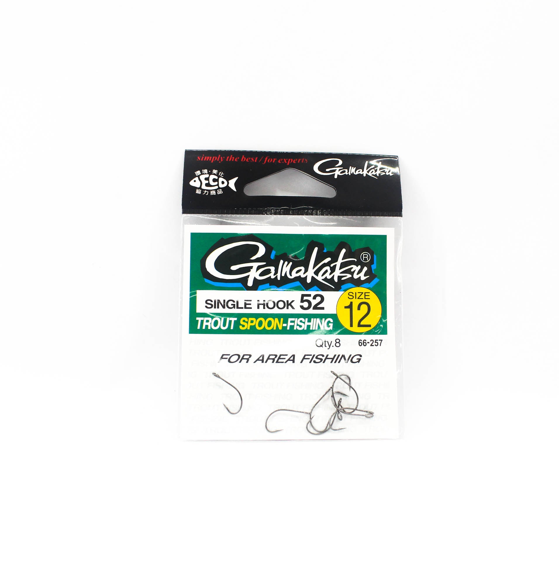 Gamakatsu 66257 Single Hook 52 Spoon Hook Size 12 ,8 Per pack (1354)