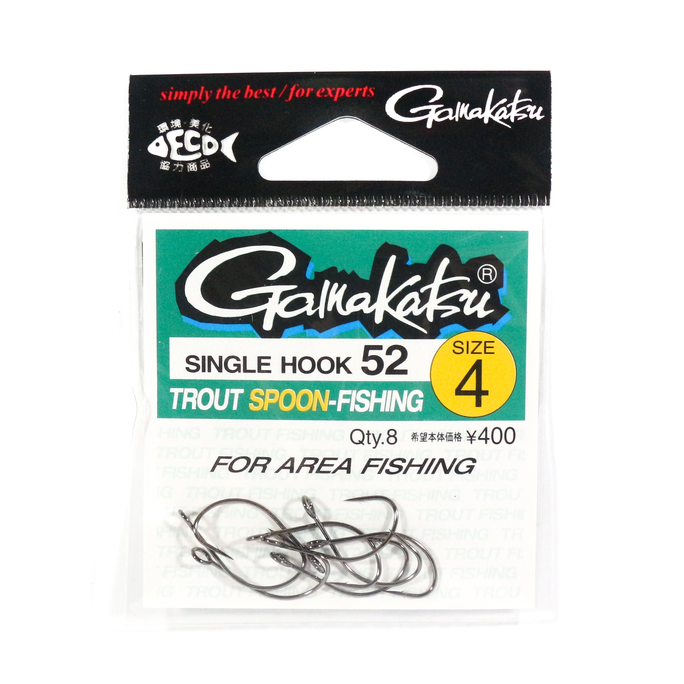 Gamakatsu 66257 Single Hook 52 Spoon Hook Size 4 ,8 Per pack (1378)