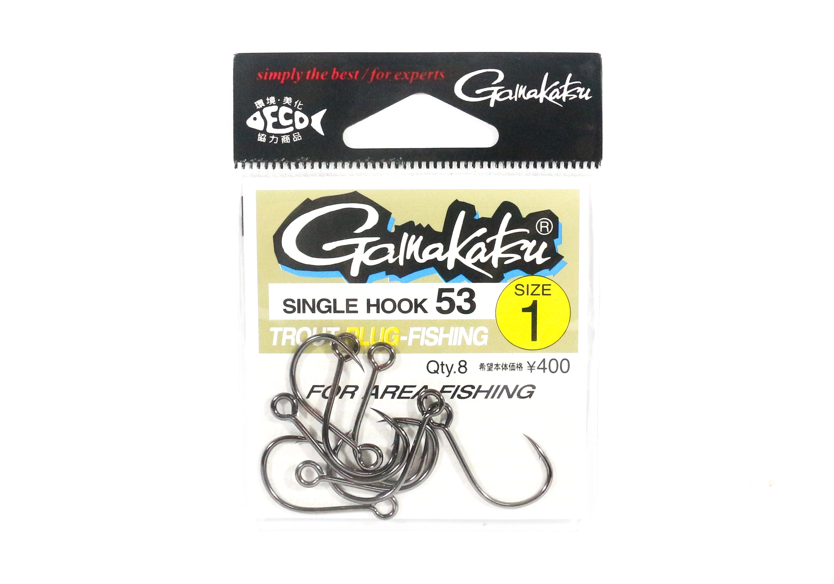 Gamakatsu 66258 Single Hook 53 Light Plugging Lure Hook 1 (1408)