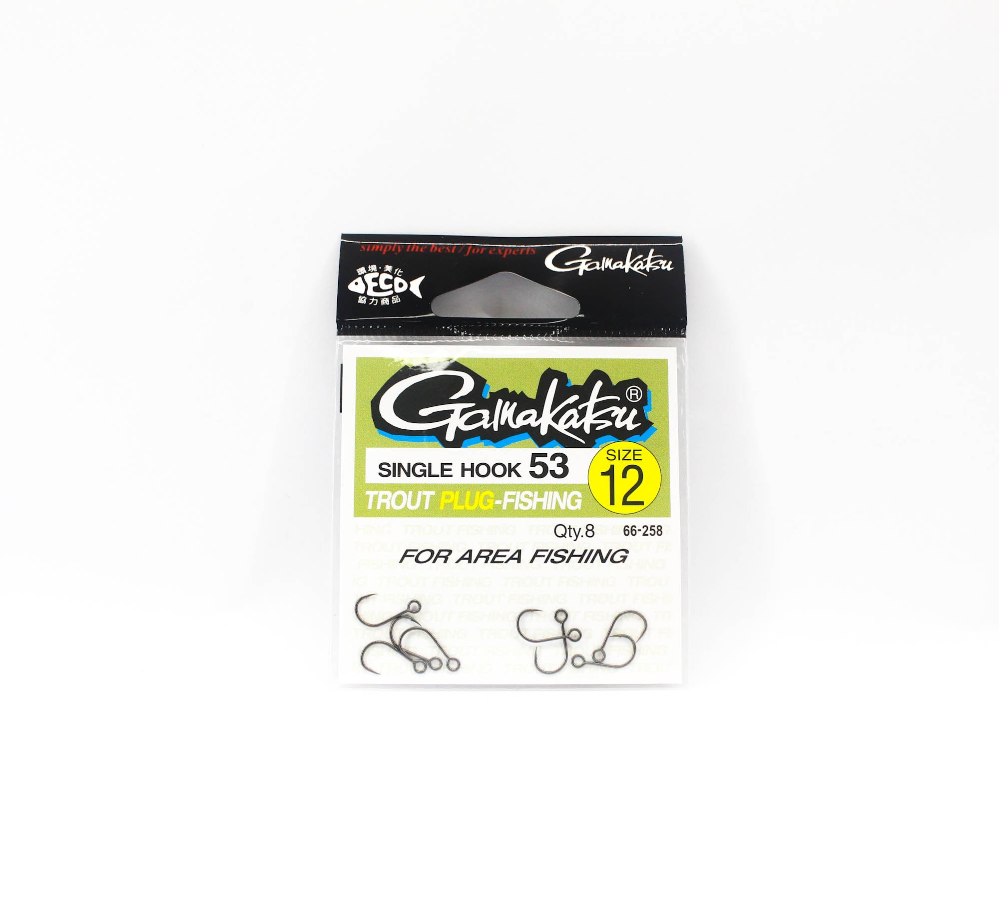 Gamakatsu 66258 Single Hook 53 Light Plugging Lure Hook 12 (1422)