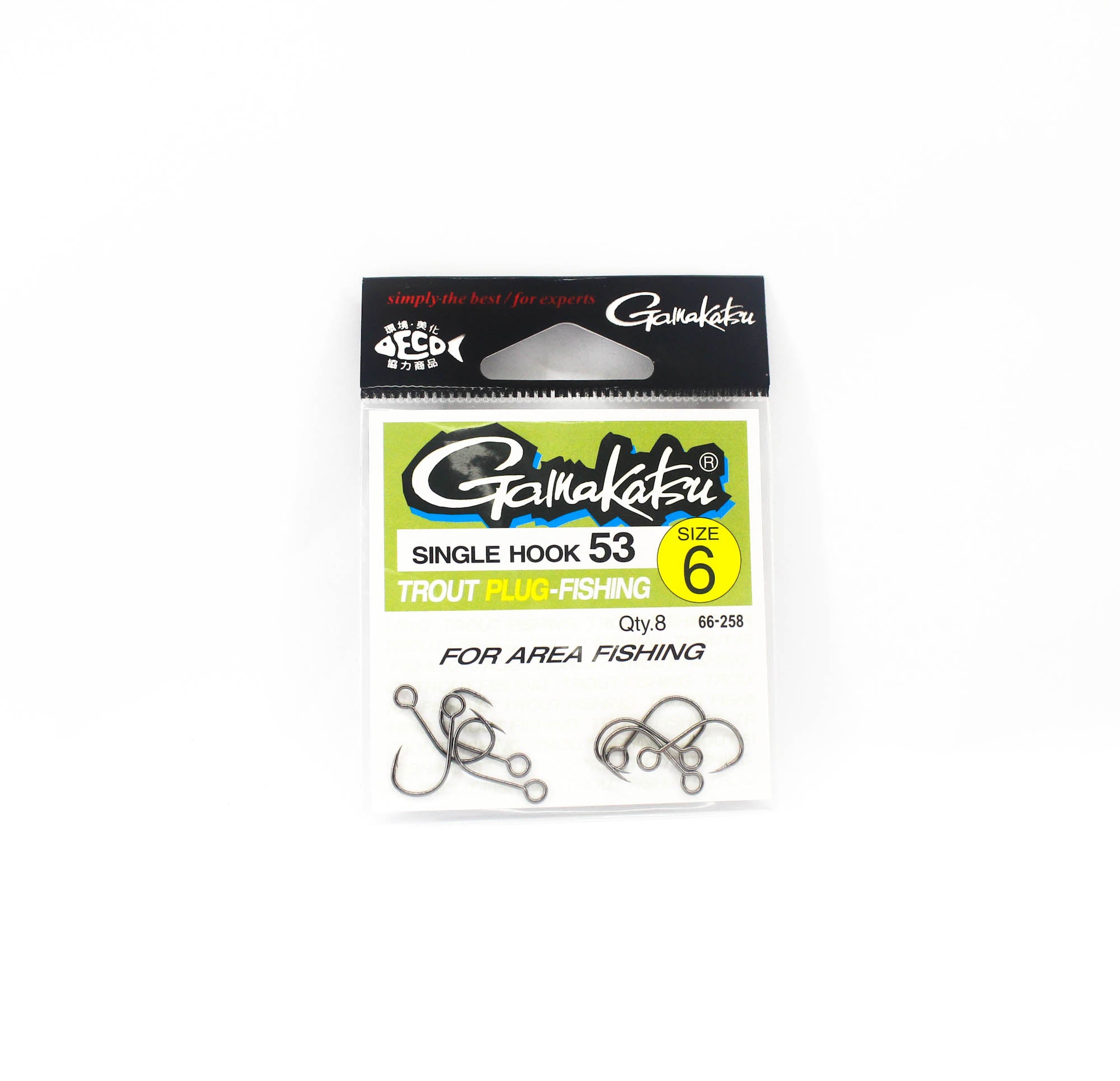 Gamakatsu 66258 Single Hook 53 Light Plugging Lure Hook 6 (1453)