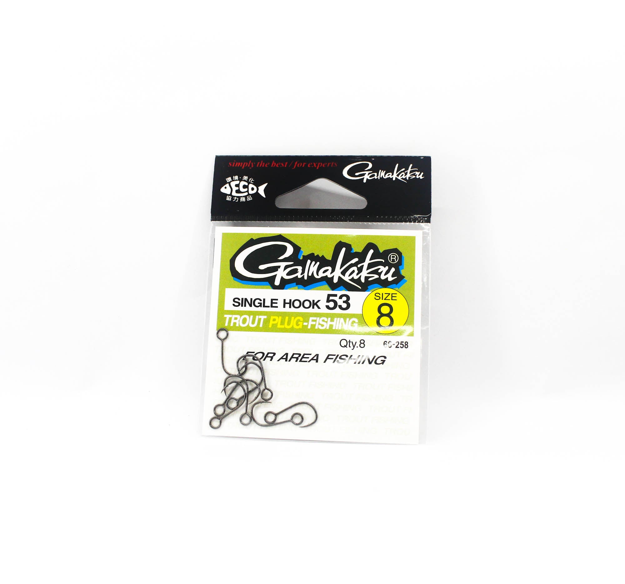 Gamakatsu 66258 Single Hook 53 Light Plugging Lure Hook 8 (1460)