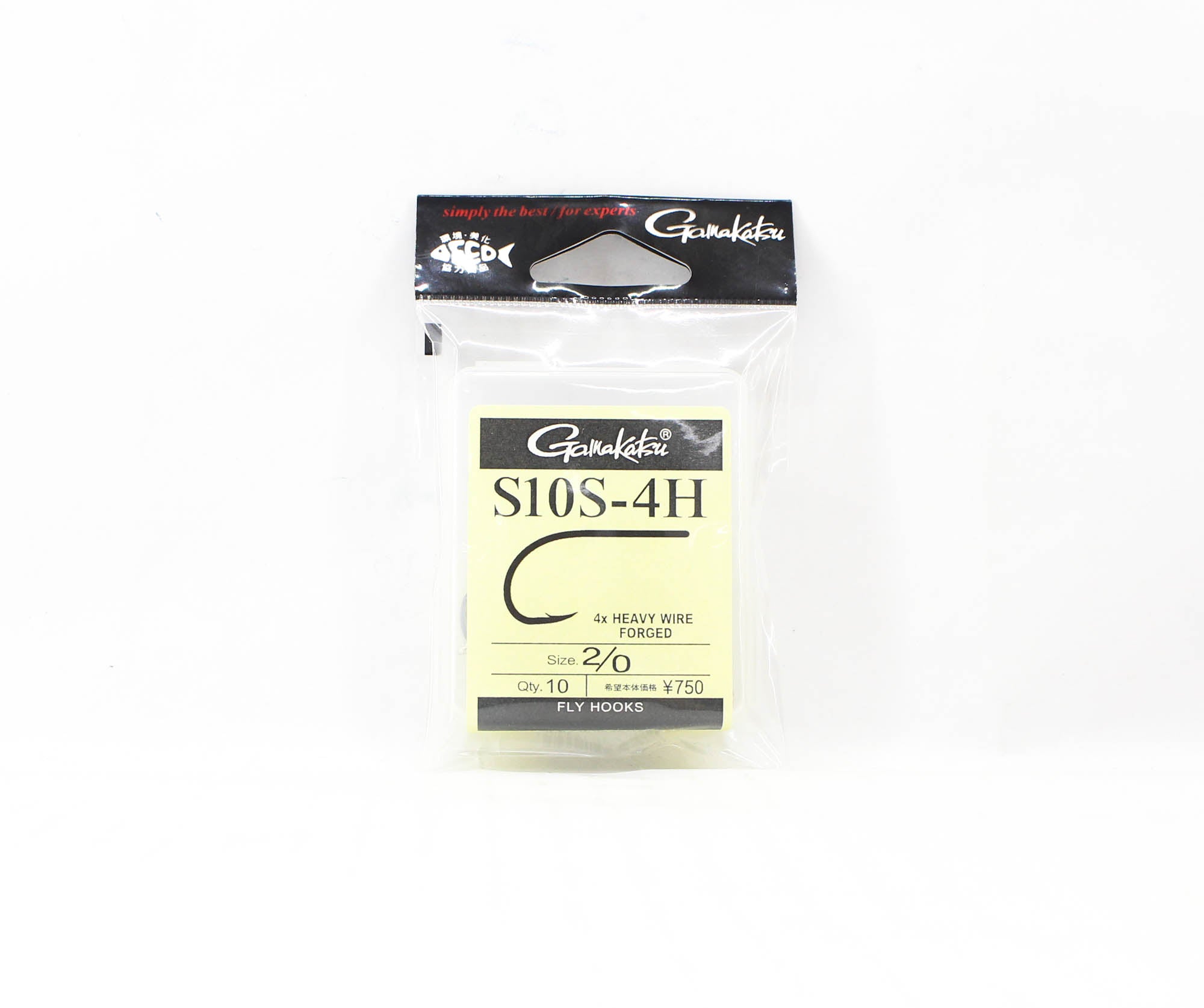 Gamakatsu 66368 S10S-4H Tin 4X Fly Hooks Size 2/0 , 10/pack (3488)