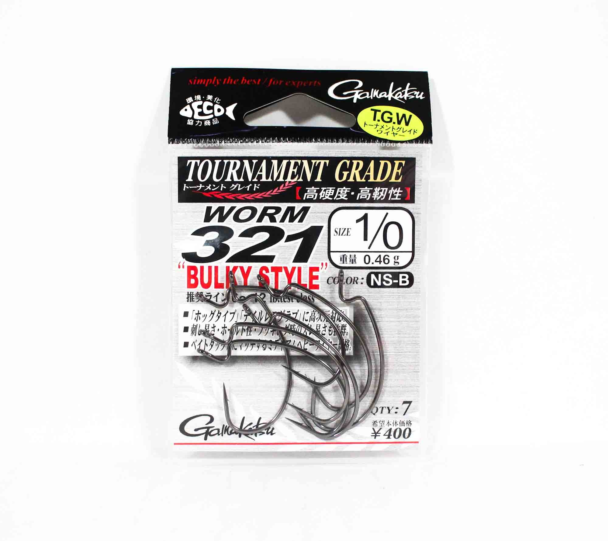 Gamakatsu 67078 Worm 321 Bulky Style Worm Hook Size 1/0 (2763)