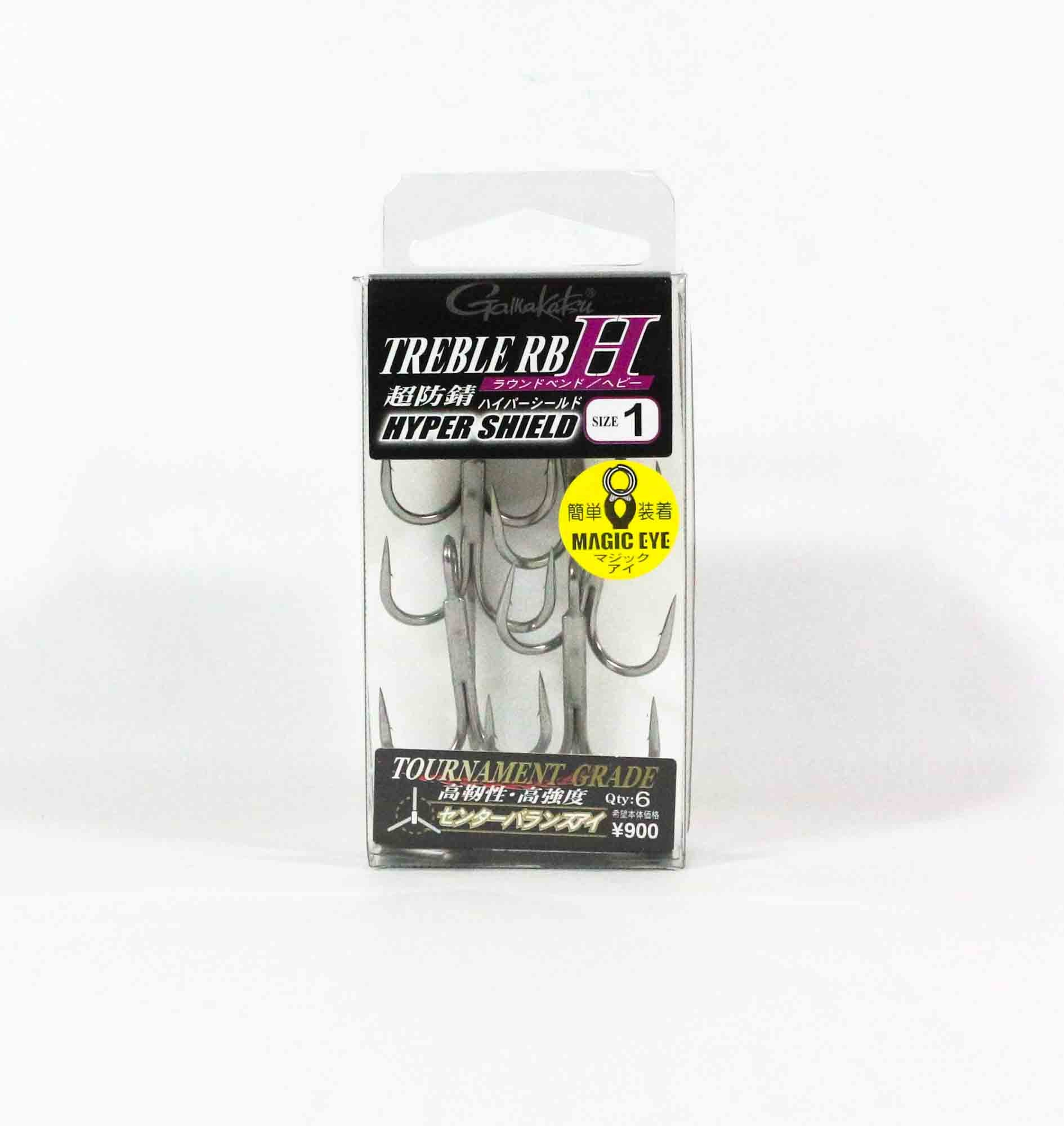 Gamakatsu 67554 Treble Hook RB H Hyper Shield Size 1 ,6 Per pack (9205)