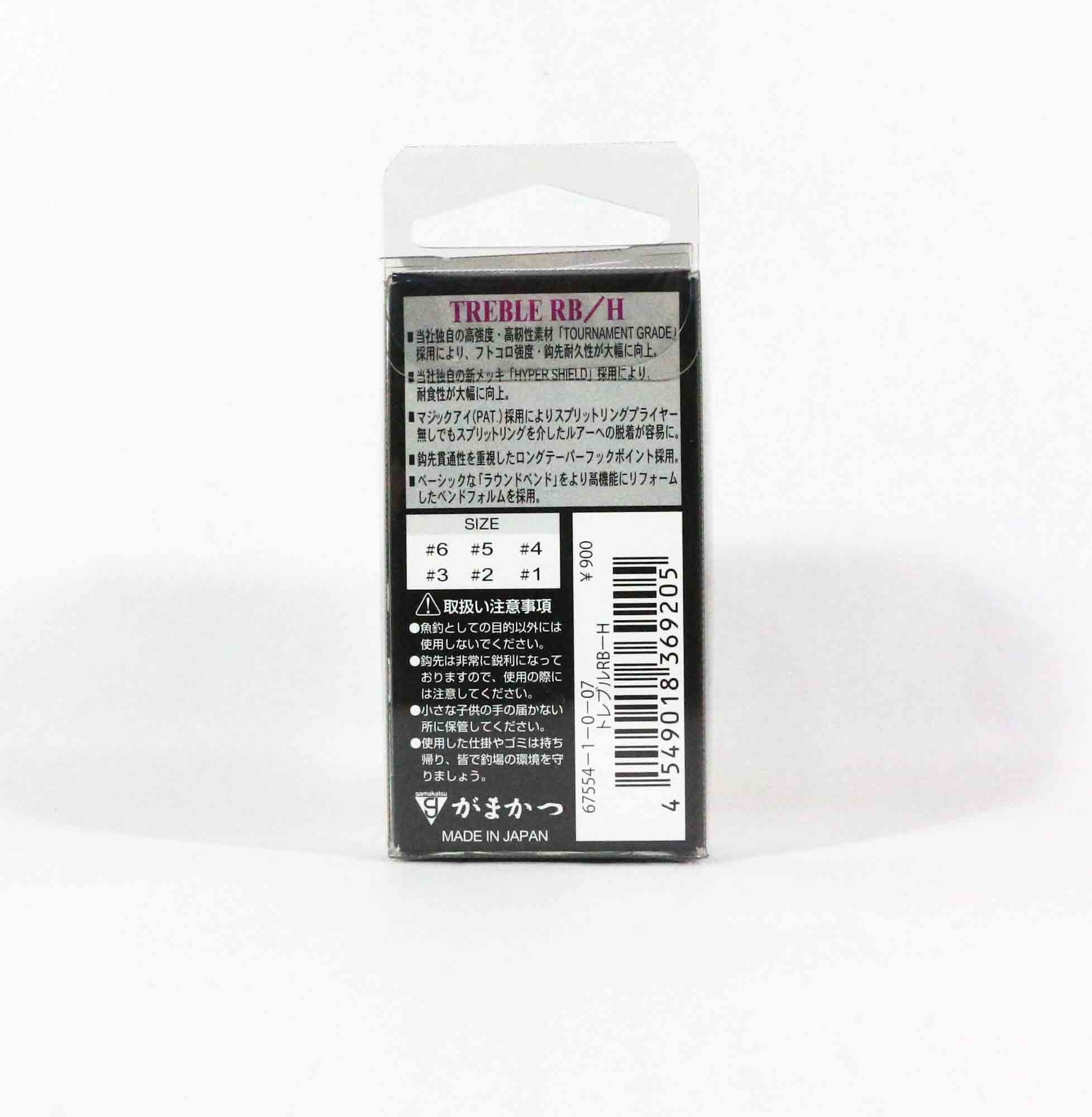 Gamakatsu 67554 Treble Hook RB H Hyper Shield Size 1 ,6 Per pack (9205)