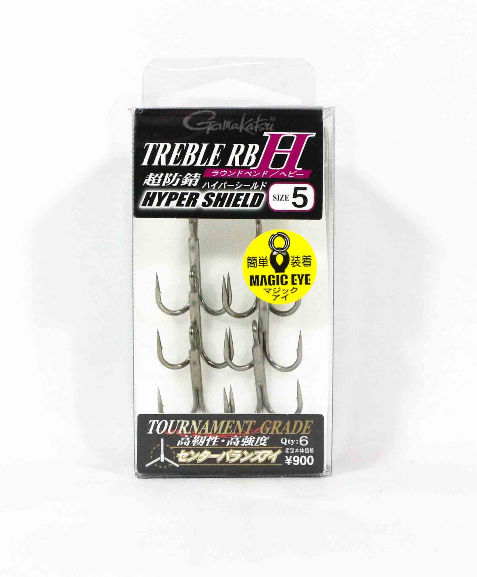 Gamakatsu 67554 Treble Hook RB H Hyper Shield Size 5 ,6 Per pack (9243)