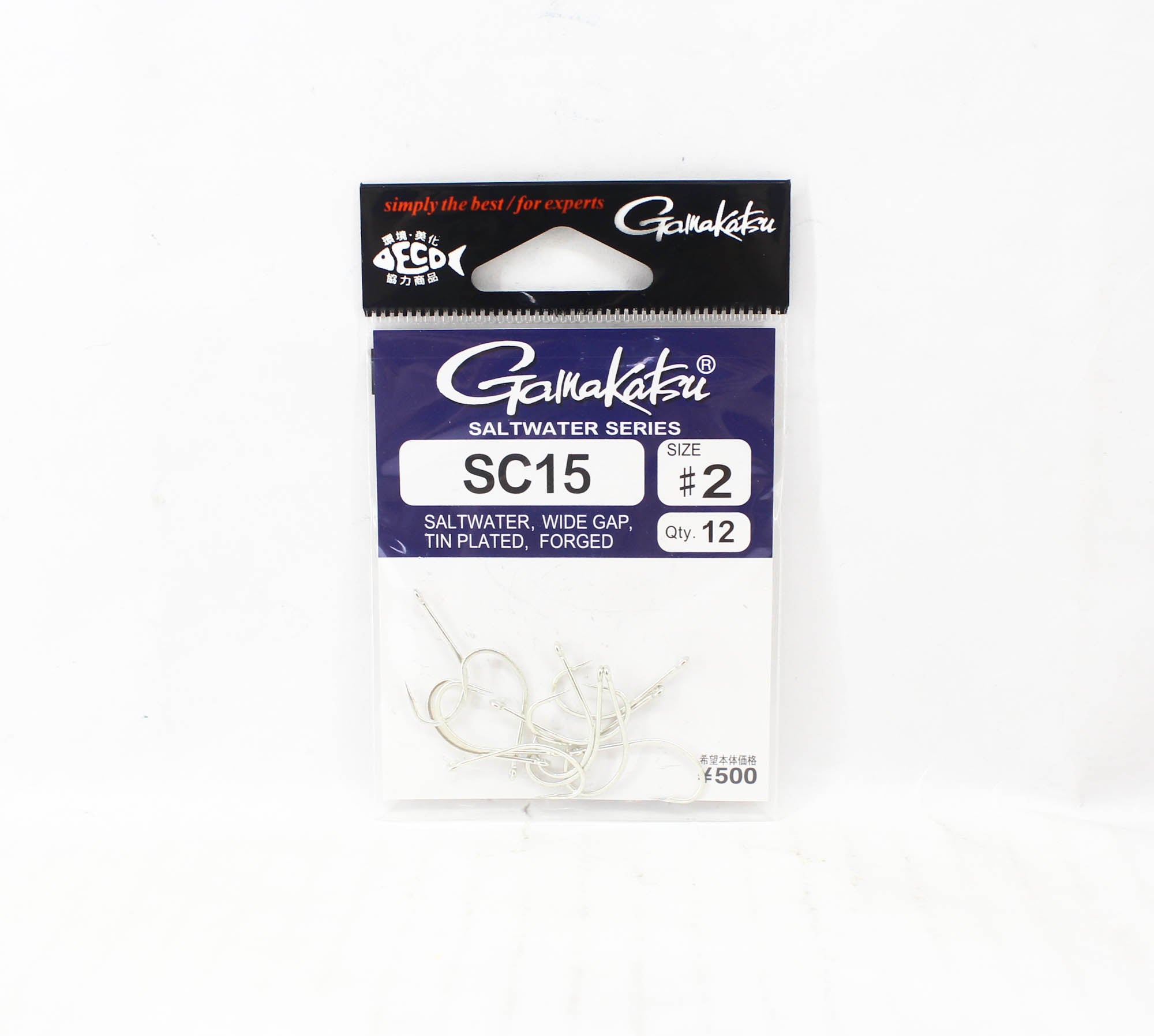 Gamakatsu 67702 SC15 Wide Gap Tin Plated Hook Size 2, 12 Per pack (1284)