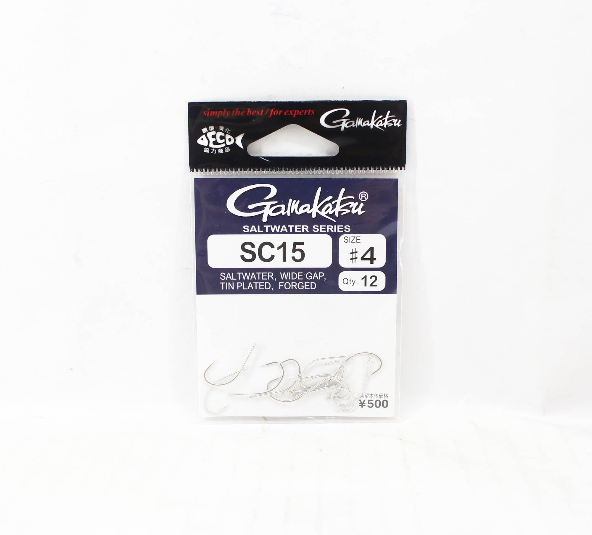 Gamakatsu 67702 SC15 Wide Gap Tin Plated Hook Size 4, 12 Per pack (1291)
