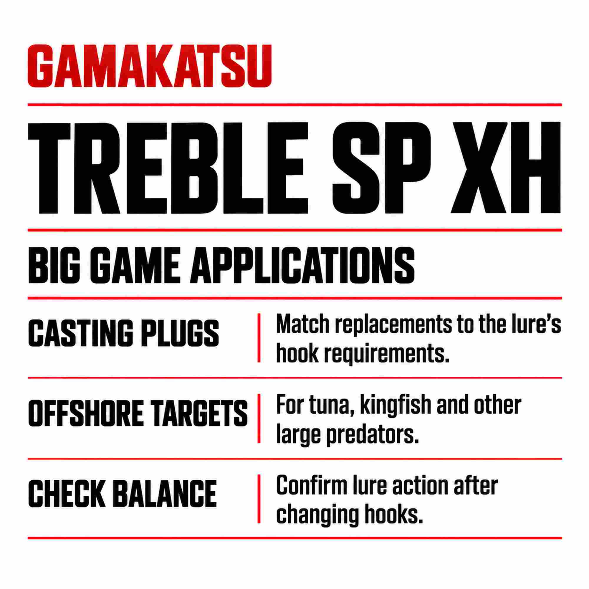 Gamakatsu 68123 Treble Hook SP XH Hyper Shield Size 3/0 (6685)